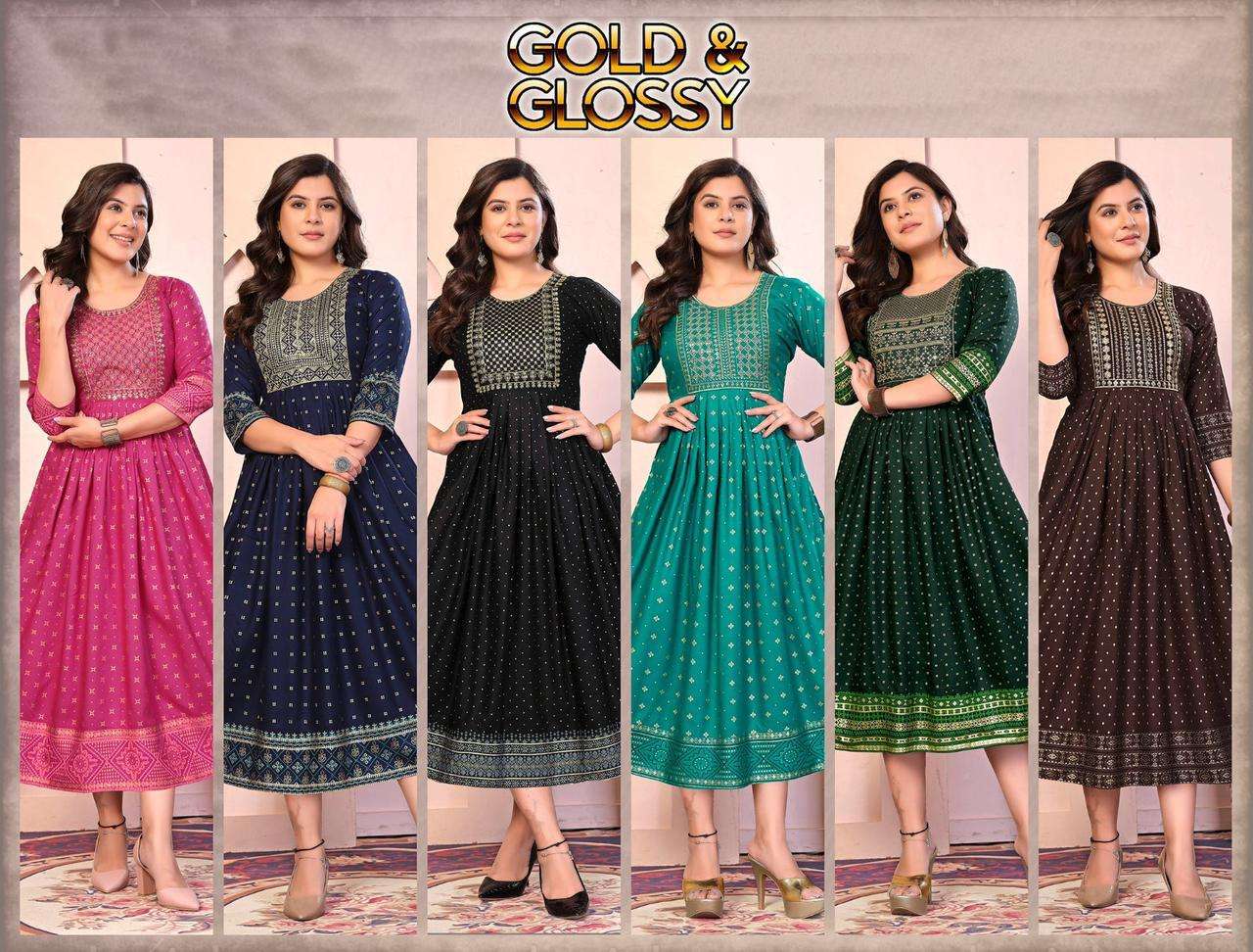 Jlf Gold & Glossy Kurti Wholesale catalog
