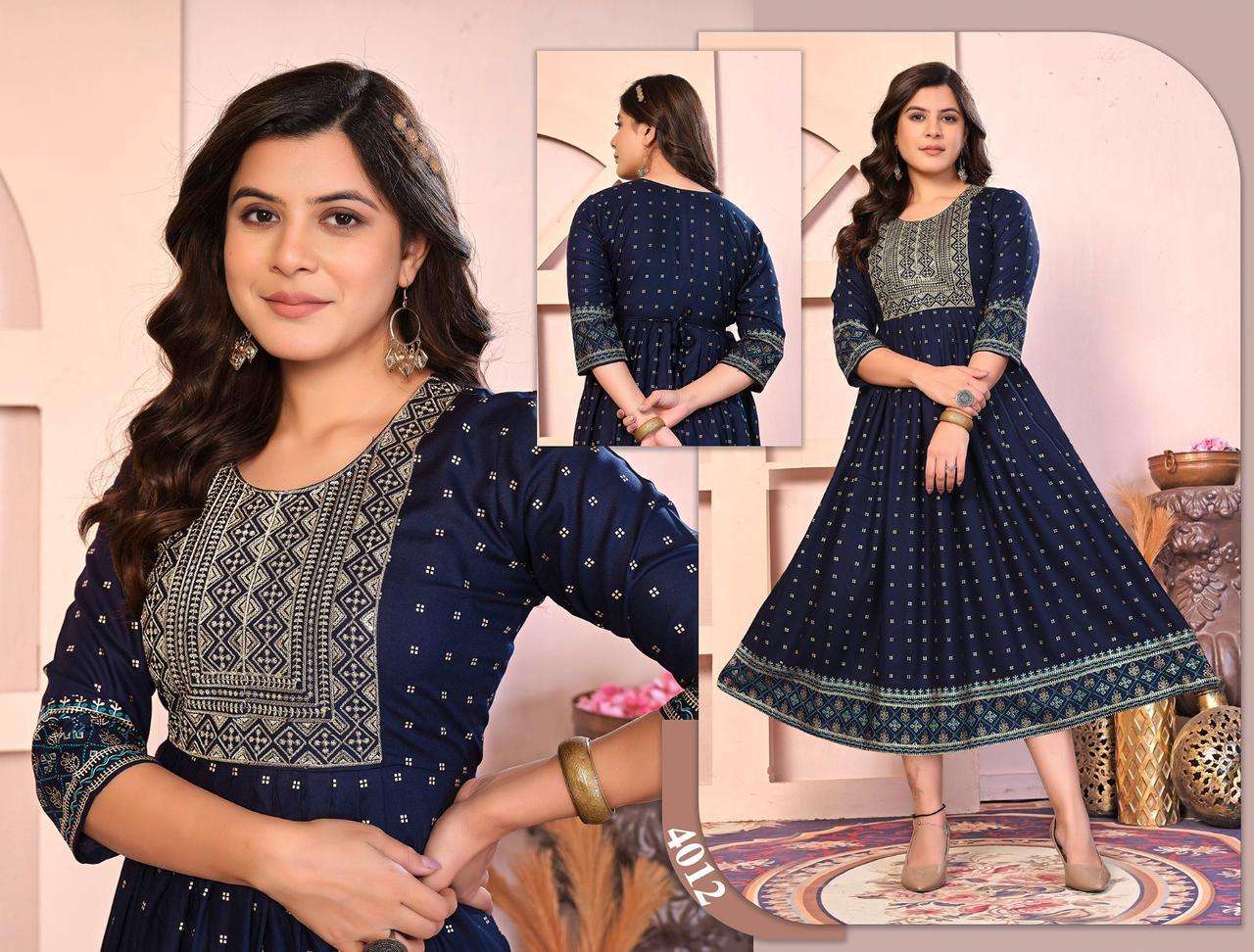 Jlf Gold & Glossy Kurti Wholesale catalog