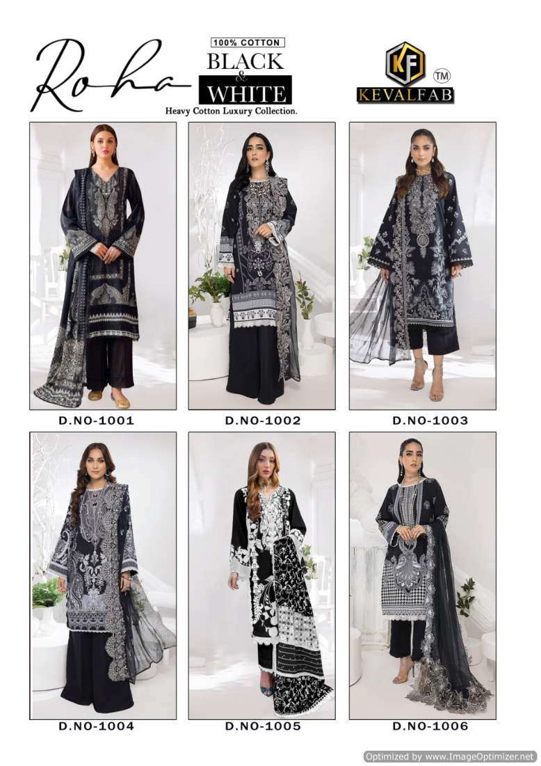 Keval Roha Black And White – Dress Material - Wholesale Catalog
