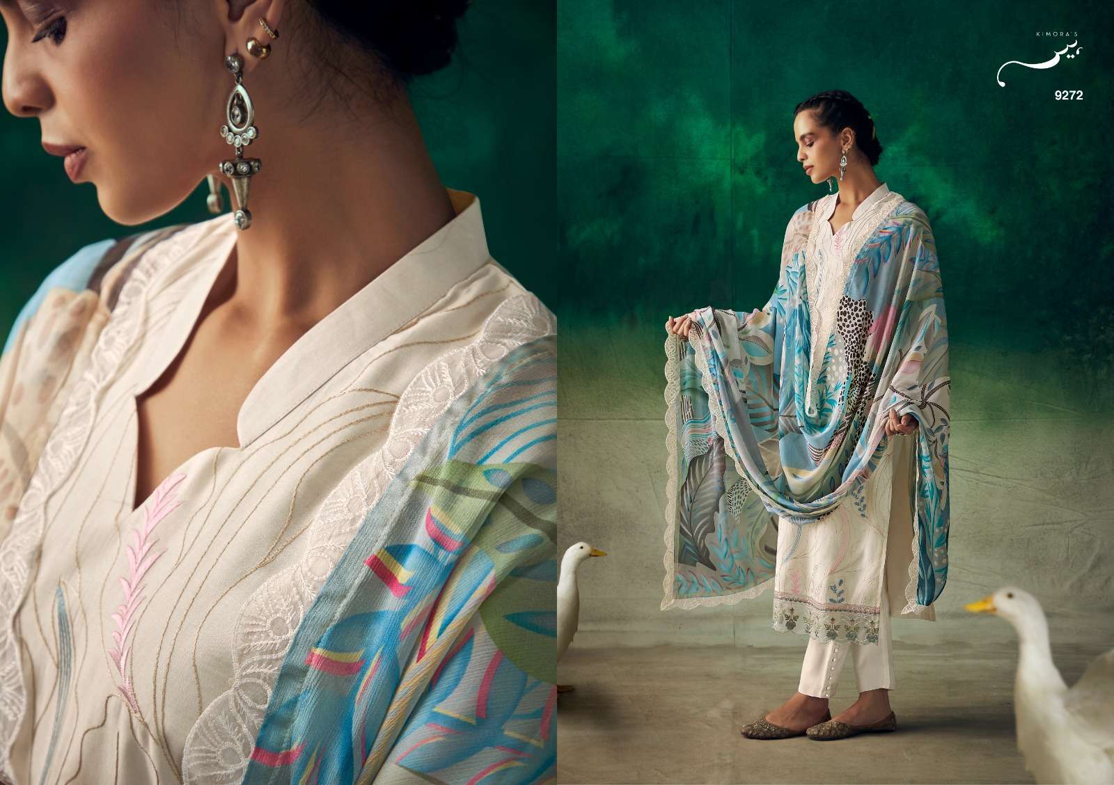 Kimora Heer Tareef Muslin Embroidery Salwar Kameez Wholesale catalog