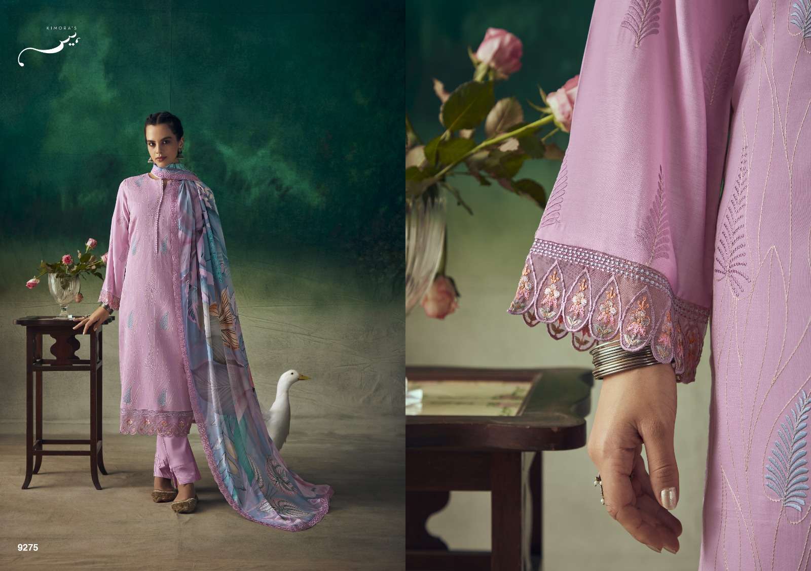Kimora Heer Tareef Muslin Embroidery Salwar Kameez Wholesale catalog