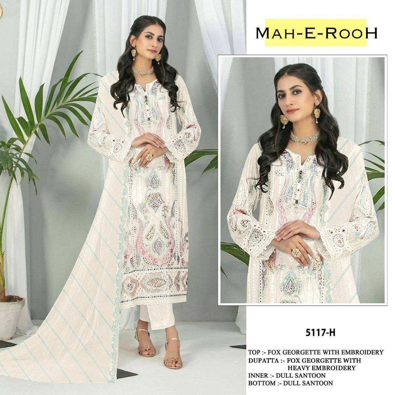 Mah E Rooh 5117 A To G Faux Georgette Salwar Suit Wholesale catalog