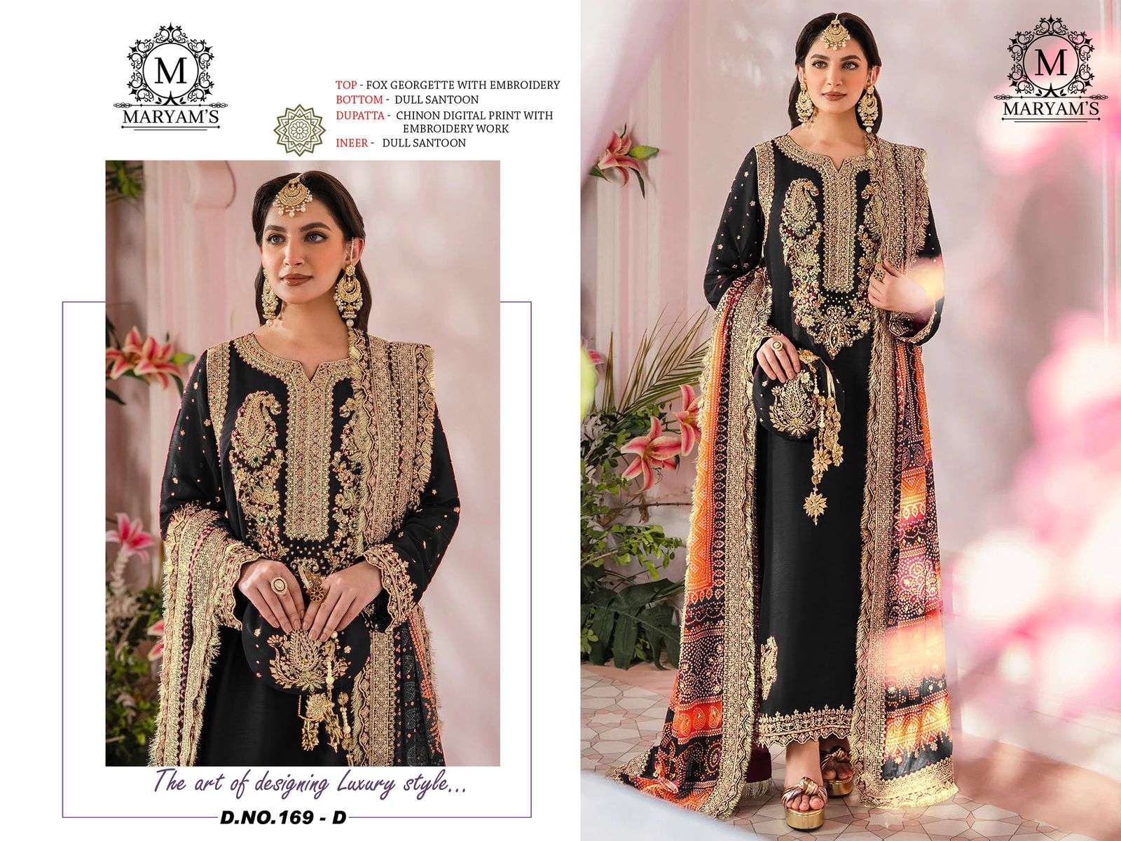 Maryams 169 Georgette Embroidered Salwar Suits Wholesale catalog