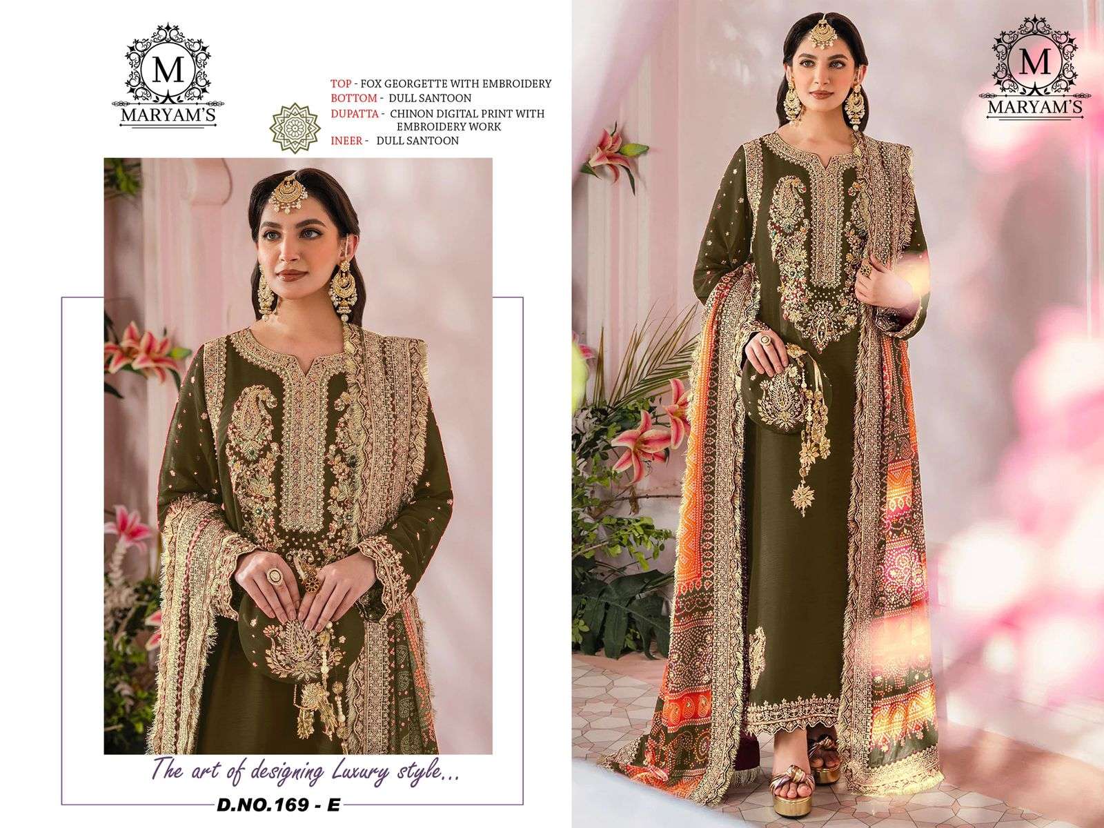 Maryams 169 Georgette Embroidered Salwar Suits Wholesale catalog