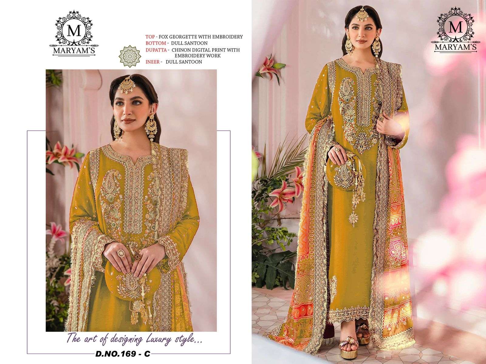 Maryams 169 Georgette Embroidered Salwar Suits Wholesale catalog