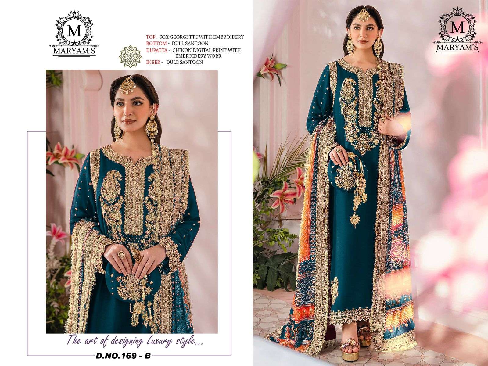 Maryams 169 Georgette Embroidered Salwar Suits Wholesale catalog