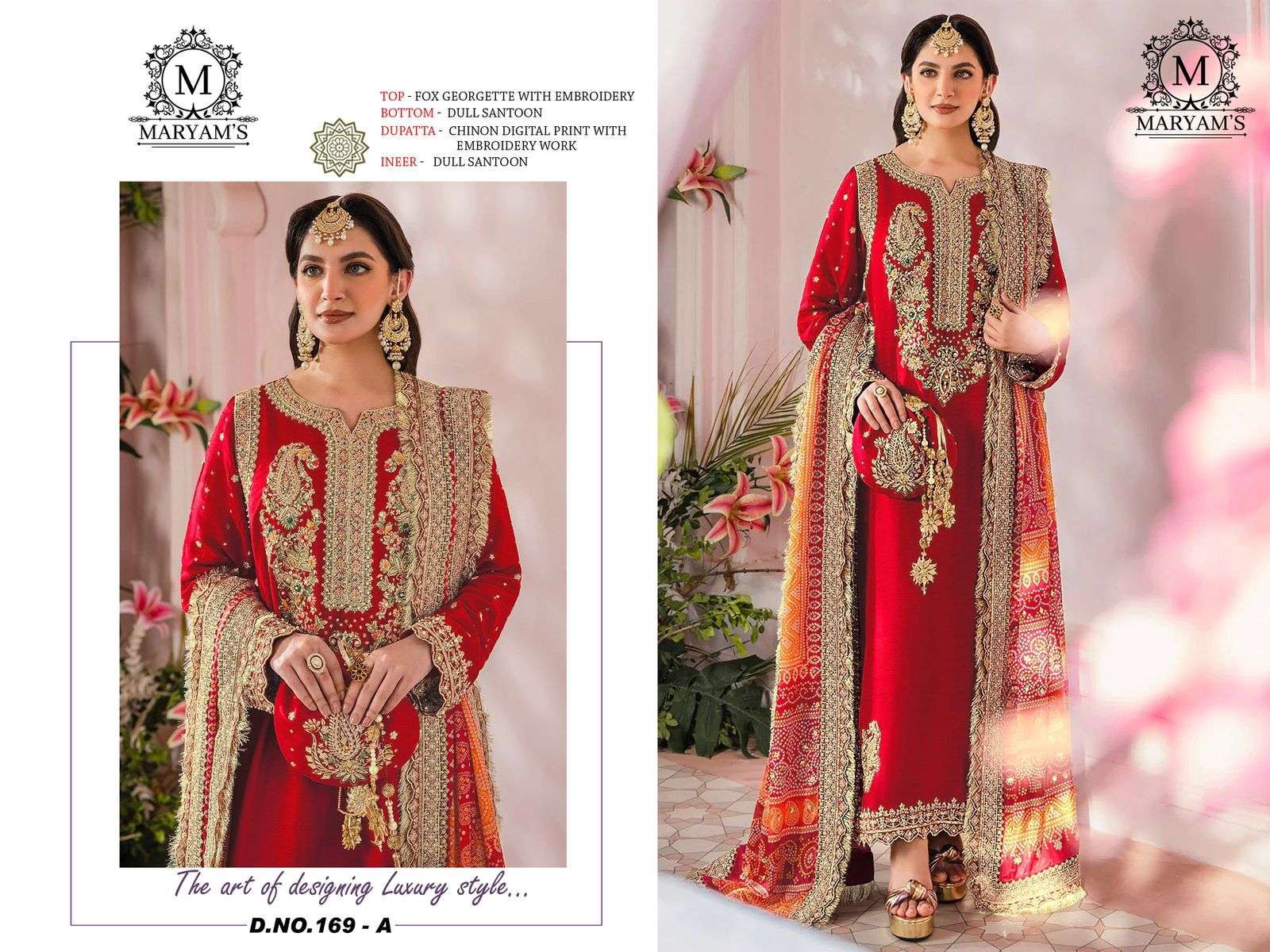 Maryams 169 Georgette Embroidered Salwar Suits Wholesale catalog