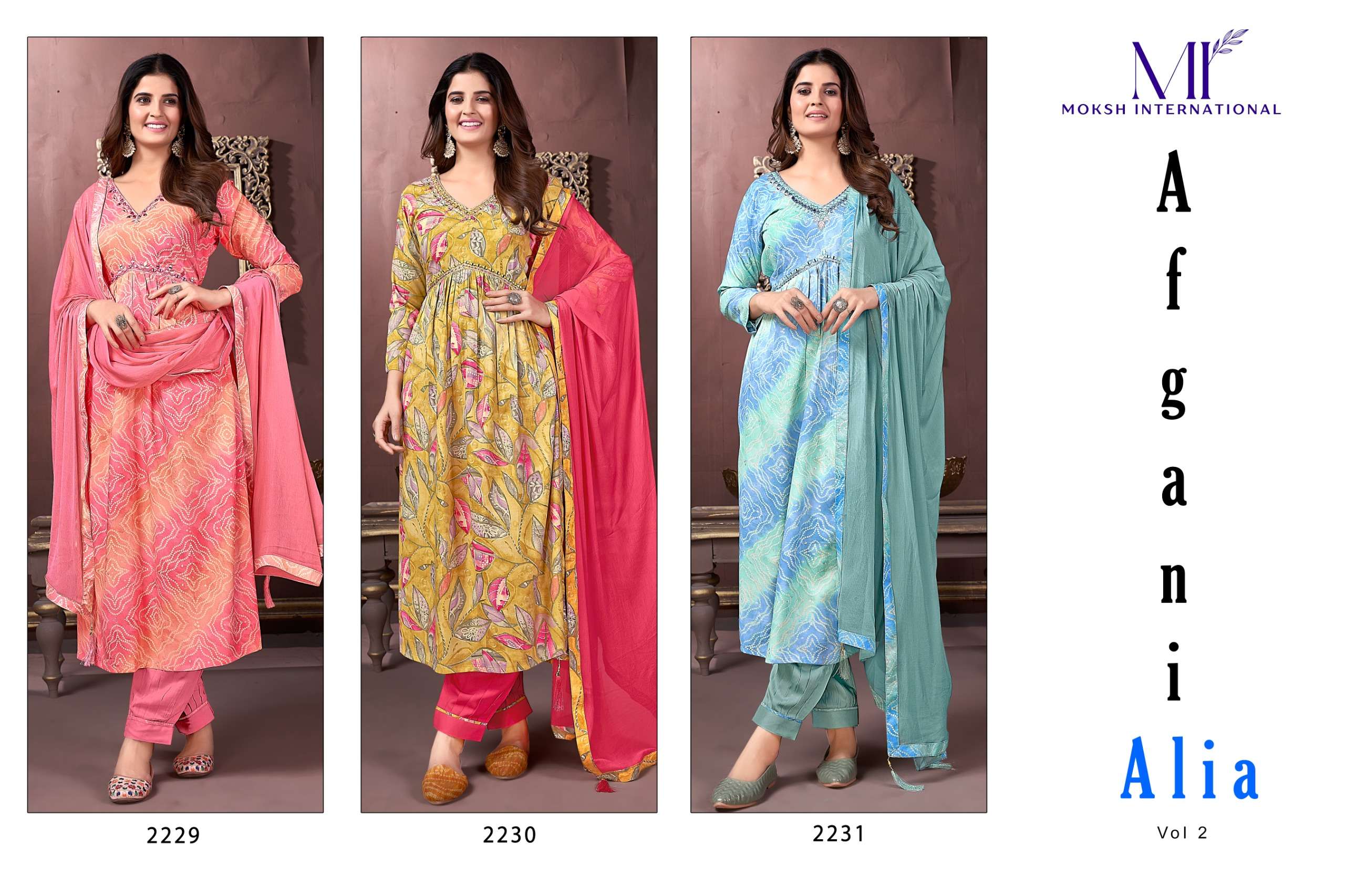 MOKSH INTERNATIONAL Afgani Alia Vol- 2 Kurti Wholesale catalog