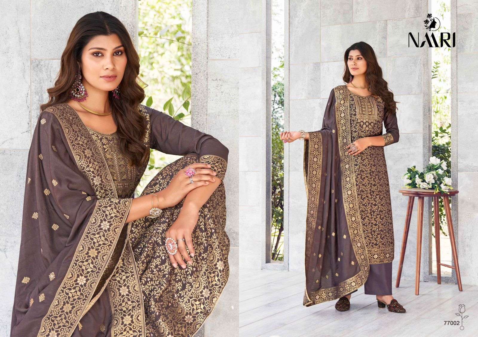 Naari Mercedes Masleen Jacquard Salwar Kameez Wholesale catalog