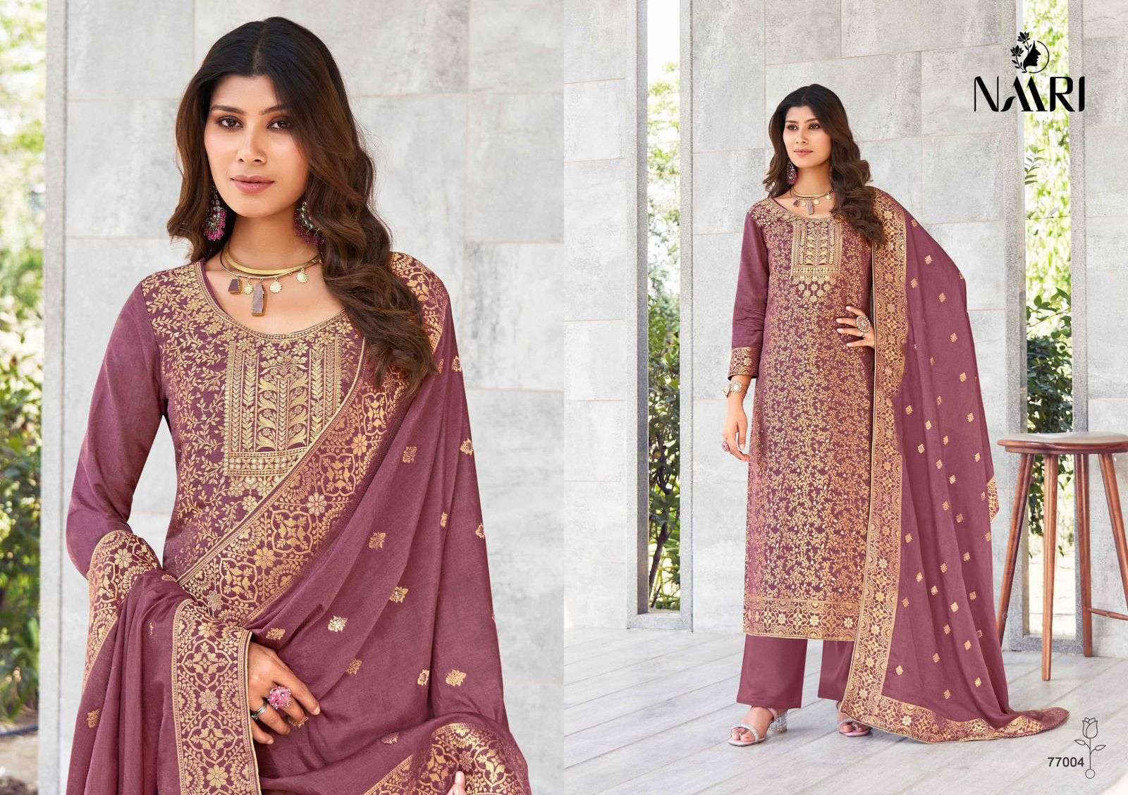 Naari Mercedes Masleen Jacquard Salwar Kameez Wholesale catalog