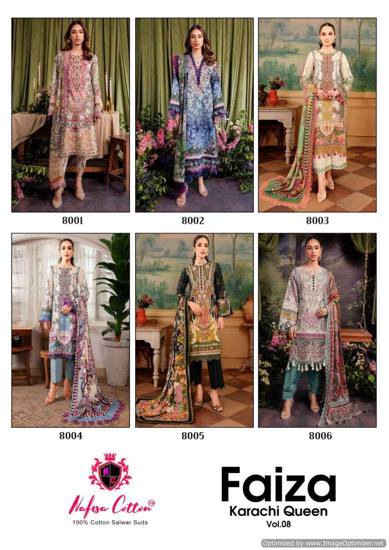 Nafisa Faiza Queen Vol 8 Cotton Dress Material Wholesale catalog