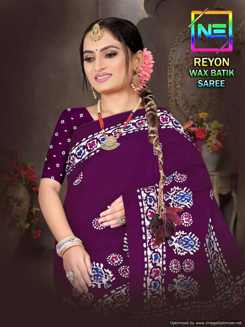 Nemi Rayon Wax Batik Sarees -Wholesale Catalog