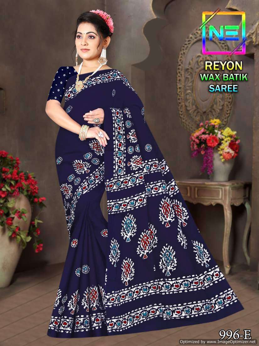 Nemi Rayon Wax Batik Sarees -Wholesale Catalog