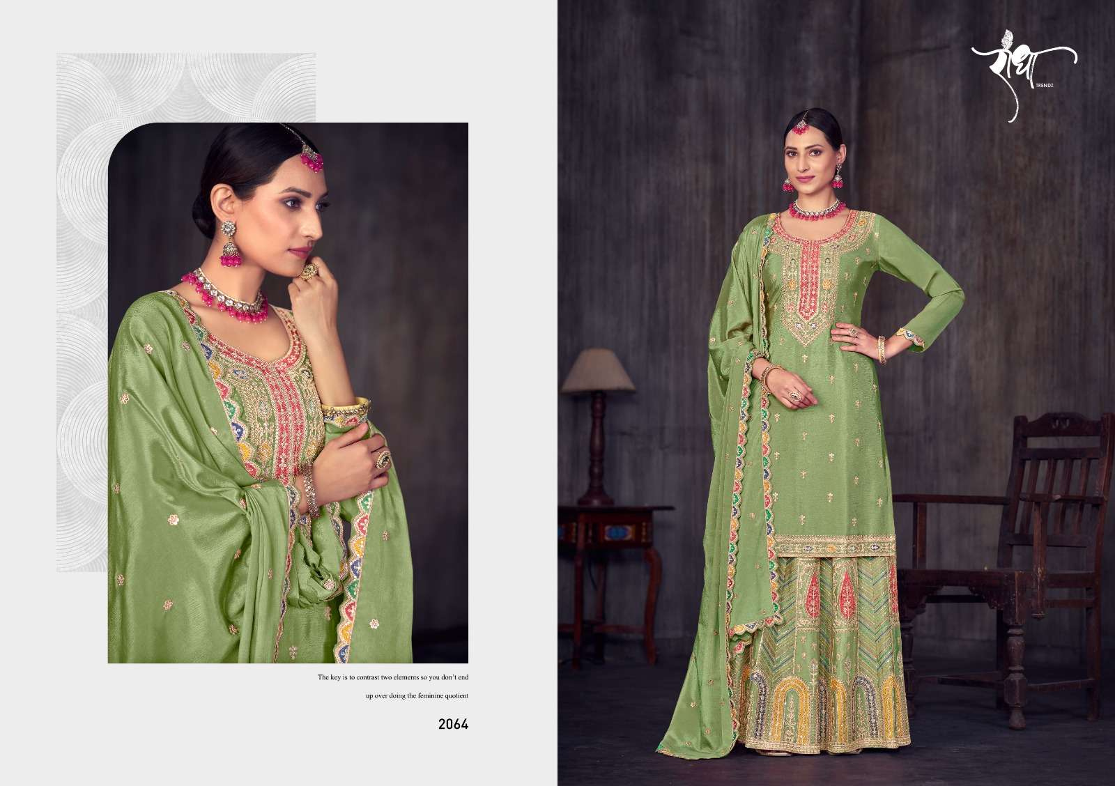Radha Ghoomar Premium Chinon Designer Salwar Suits Wholesale catalog