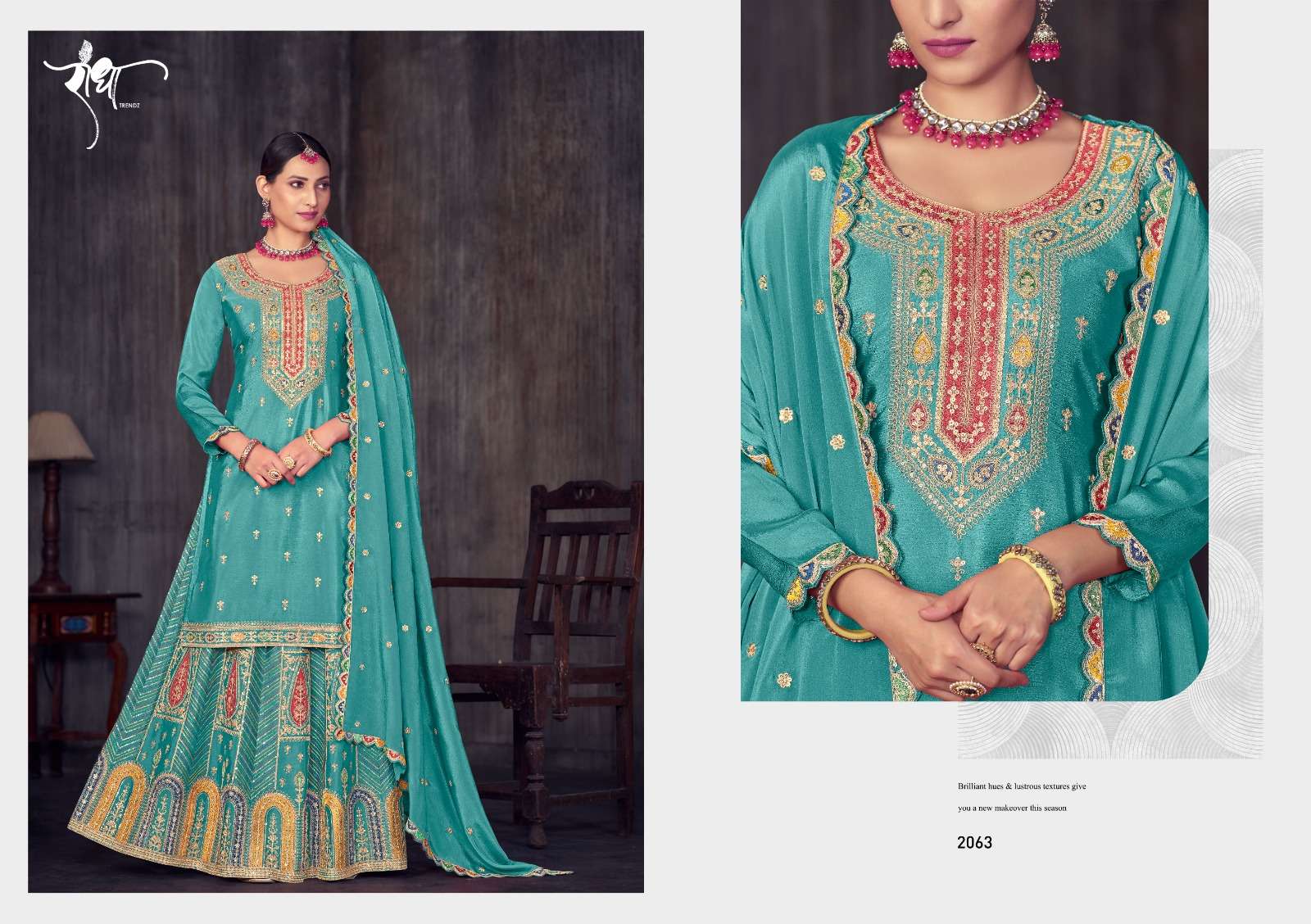 Radha Ghoomar Premium Chinon Designer Salwar Suits Wholesale catalog
