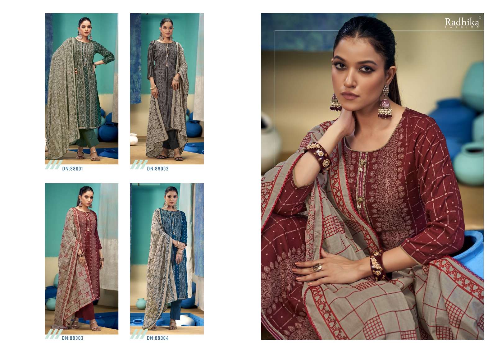 Radhika Azara Black Berry Vol 10 Cotton Dress Material Wholesale catalog