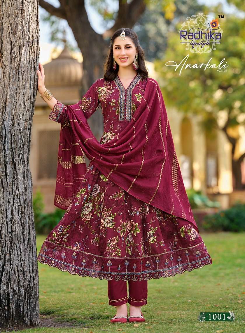 RADHIKA lifestyle ANARKALI VOL 1 Kurti Wholesale catalog