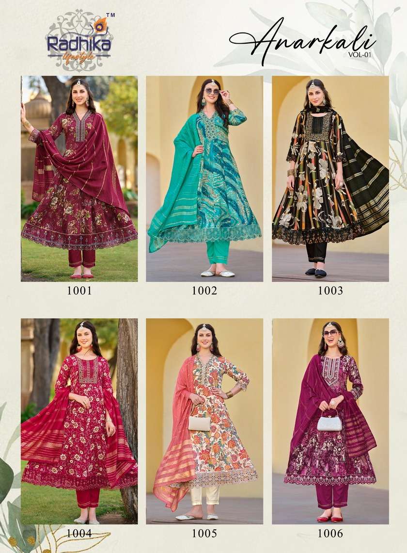 RADHIKA lifestyle ANARKALI VOL 1 Kurti Wholesale catalog