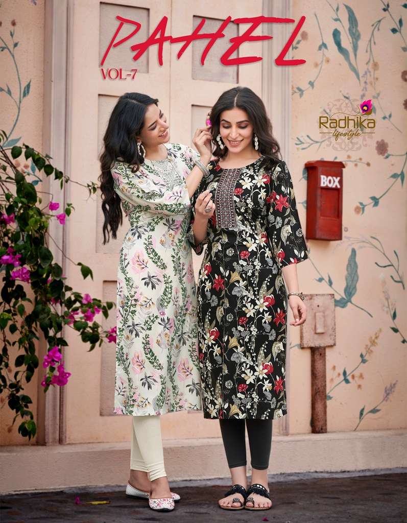 Radhika Pahel Vol-7 – Straight Kurtis - Wholesale Catalog
