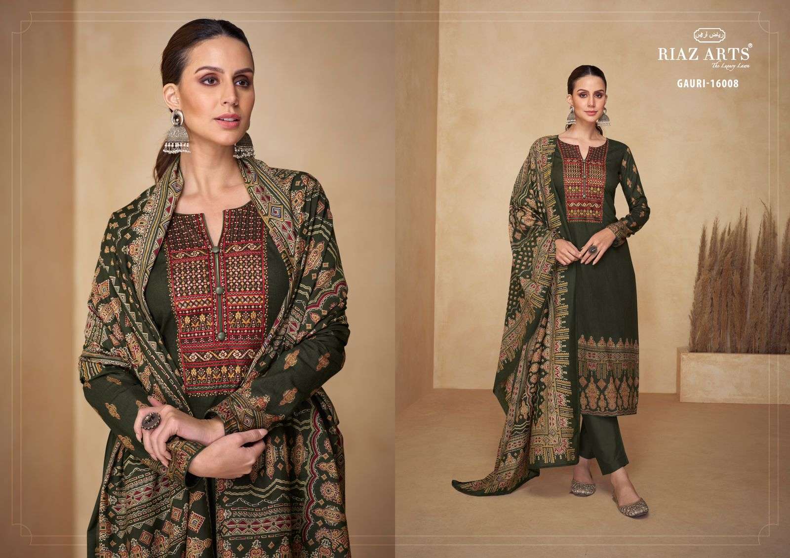 Riaz Arts Gauri Karachi Lawn Dress Material Wholesale catalog