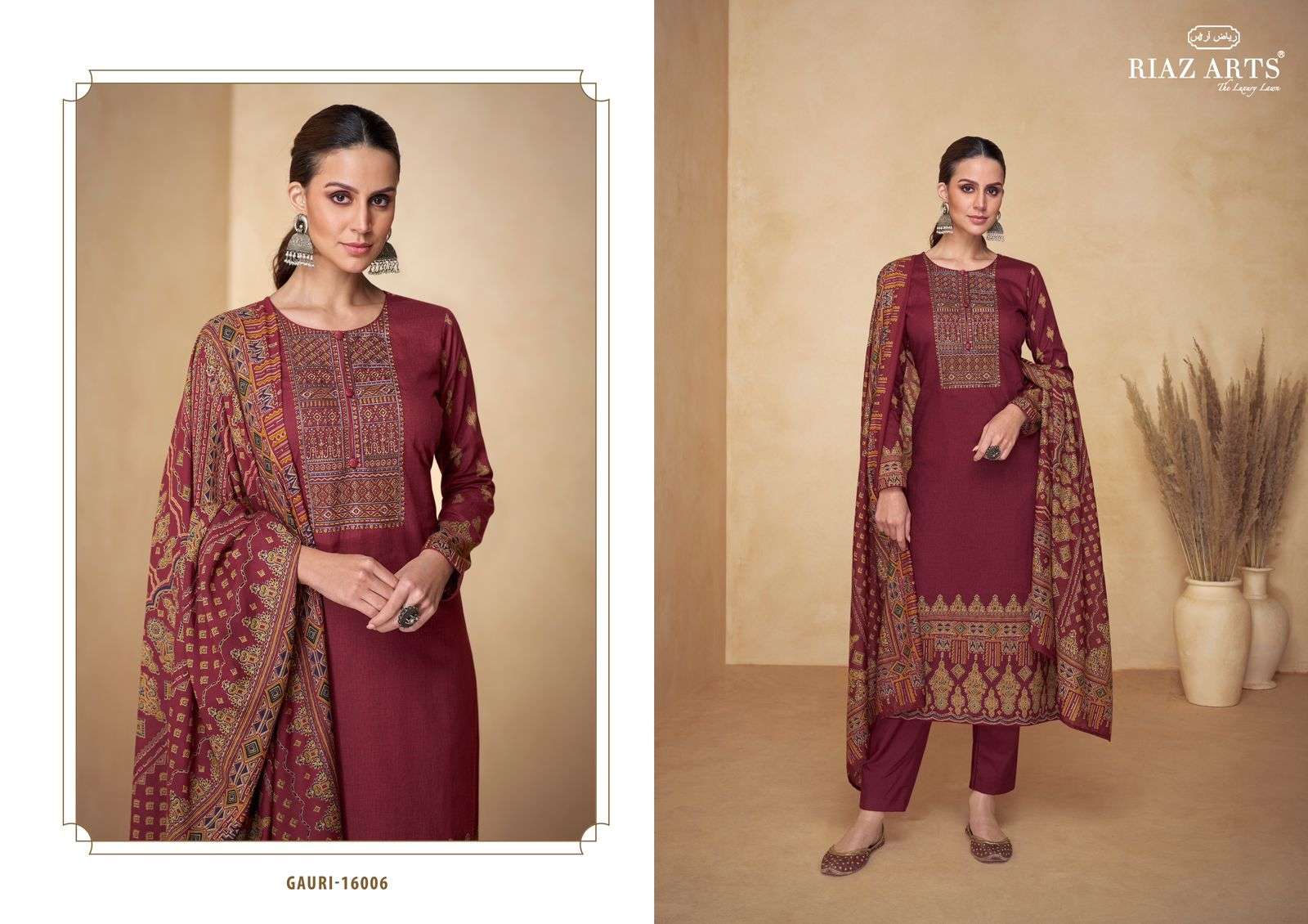 Riaz Arts Gauri Karachi Lawn Dress Material Wholesale catalog