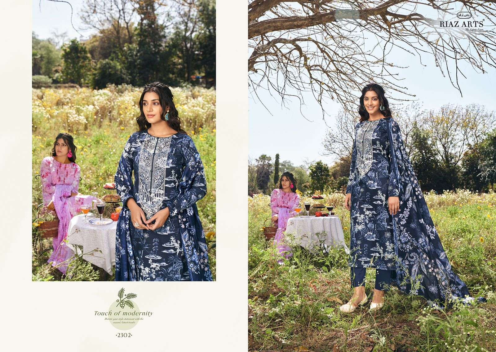 Riaz Arts Khwaab Karachi Lawn Camric Digital Printed Dress Material Wholesale catalog
