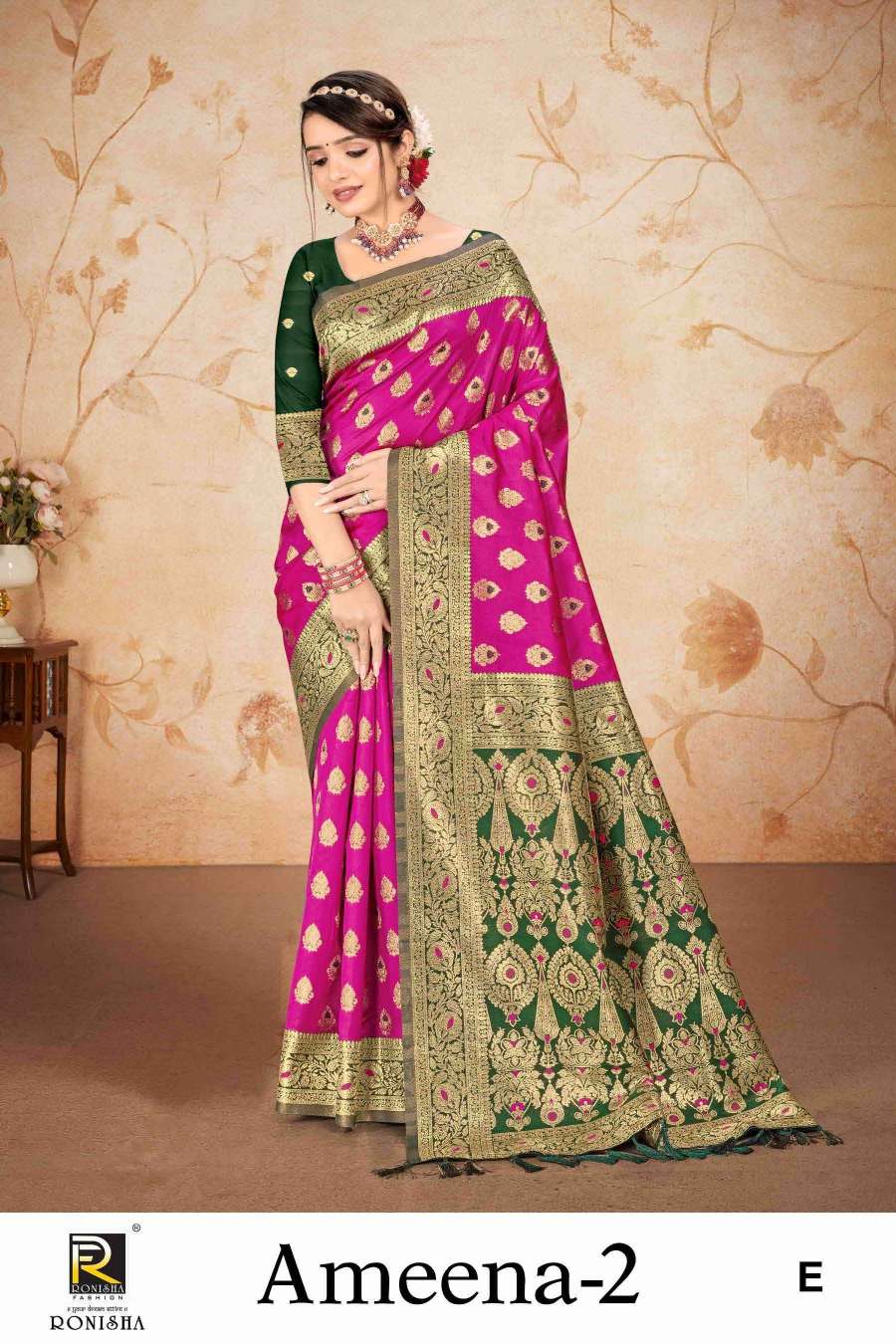 Ronisha Ameena-2 Banarasi Silk Saree Wholesale catalog