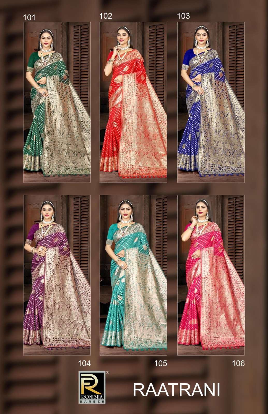 Ronisha Raatrani Banarasi Silk Saree Wholesale catalog