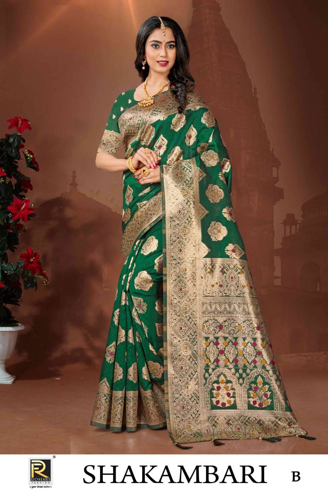 Ronisha Shakambari Banarasi Silk Saree Wholesale catalog