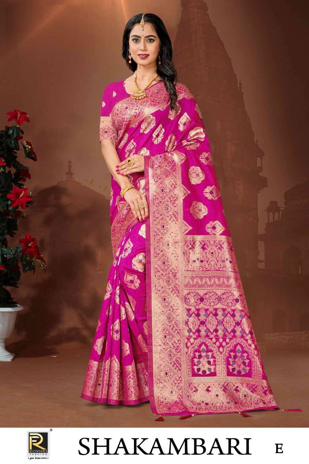 Ronisha Shakambari Banarasi Silk Saree Wholesale catalog