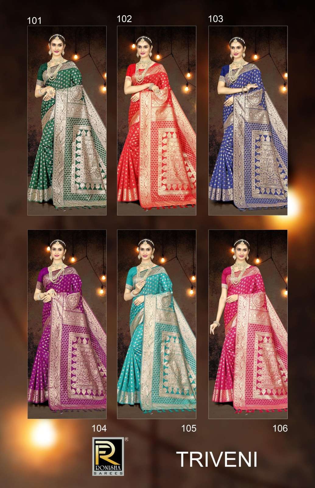 Ronisha Triveni Banarasi Silk Saree Wholesale catalog