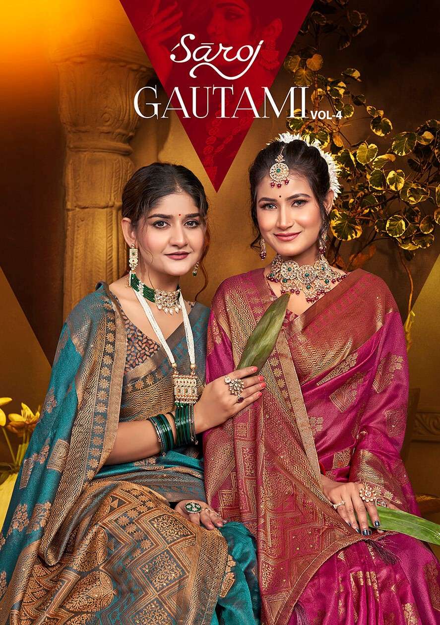Saroj Gautami vol.4 Soft khadi organza saree Saree Wholesale catalog    