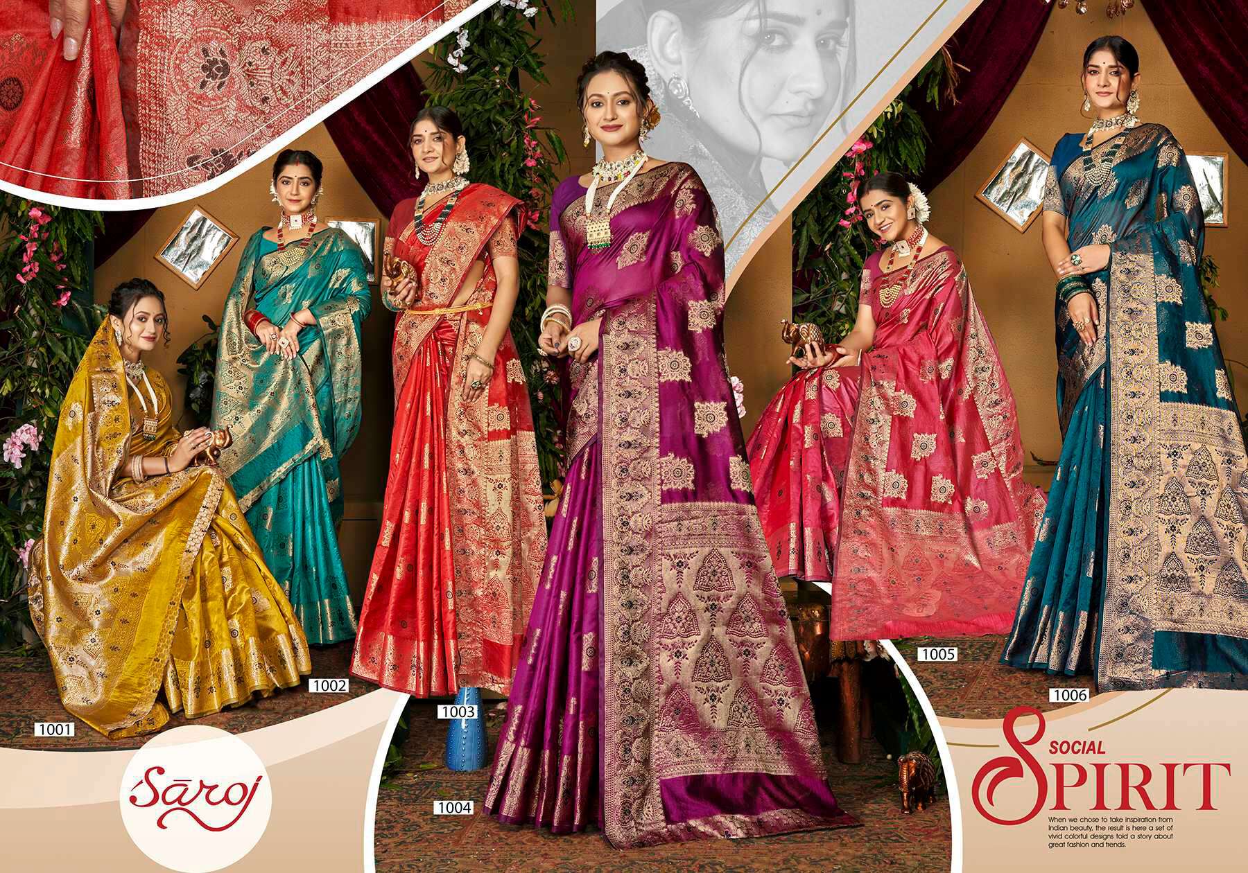 Saroj  Haar Shringar Vol - 1Organza silk birght matching Saree Wholesale catalog    