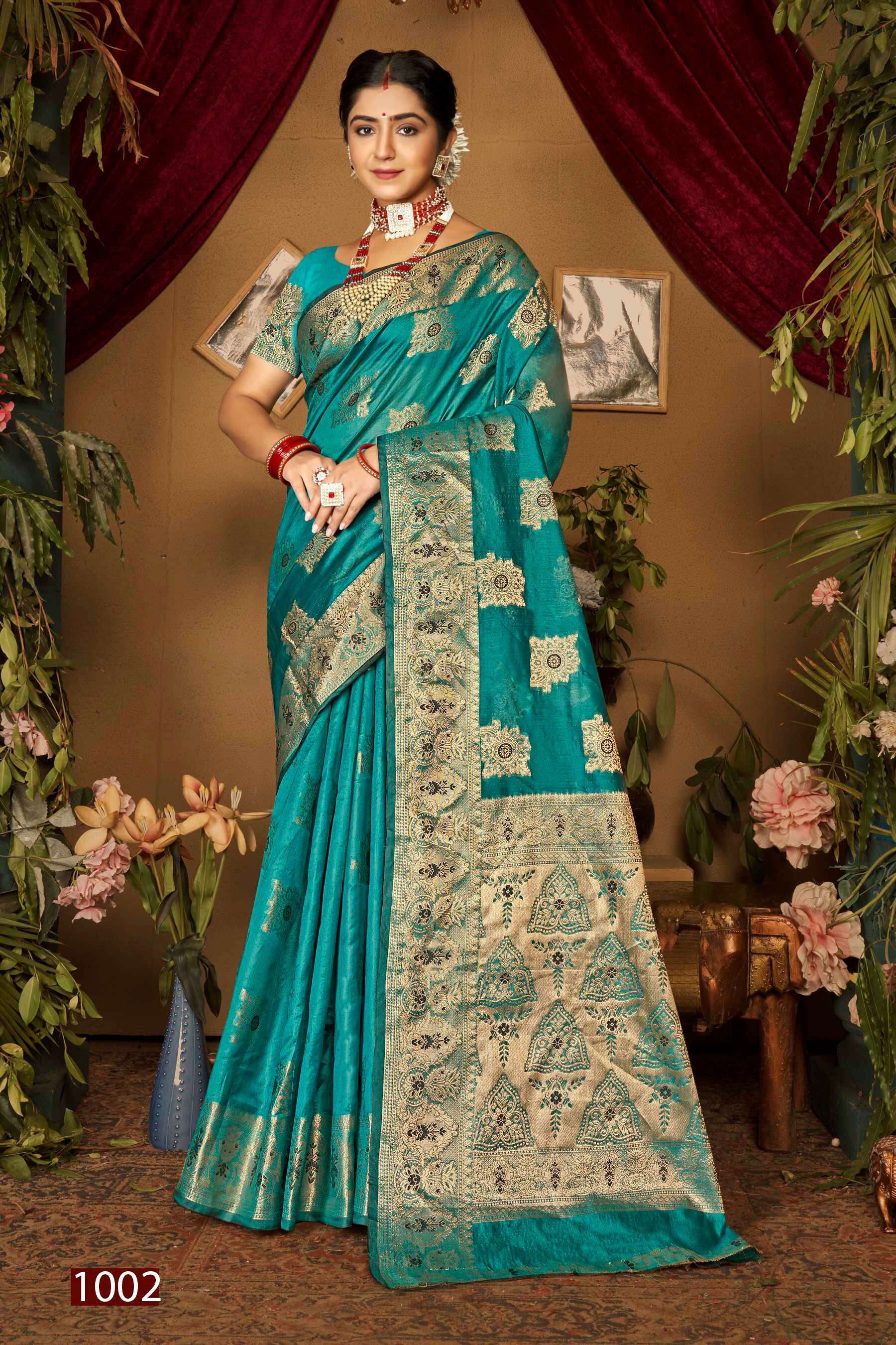 Saroj  Haar Shringar Vol - 1Organza silk birght matching Saree Wholesale catalog    
