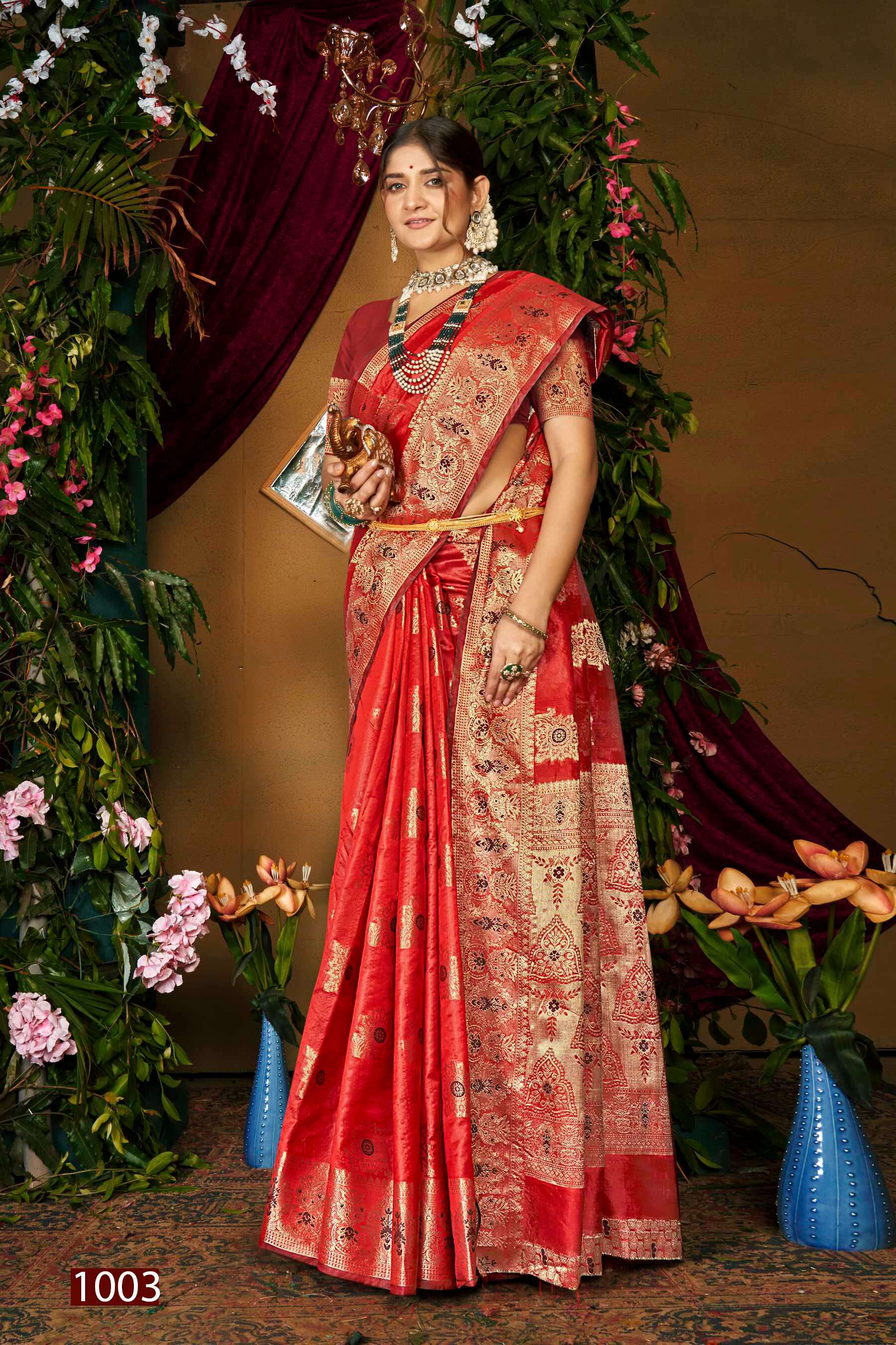 Saroj  Haar Shringar Vol - 1Organza silk birght matching Saree Wholesale catalog    