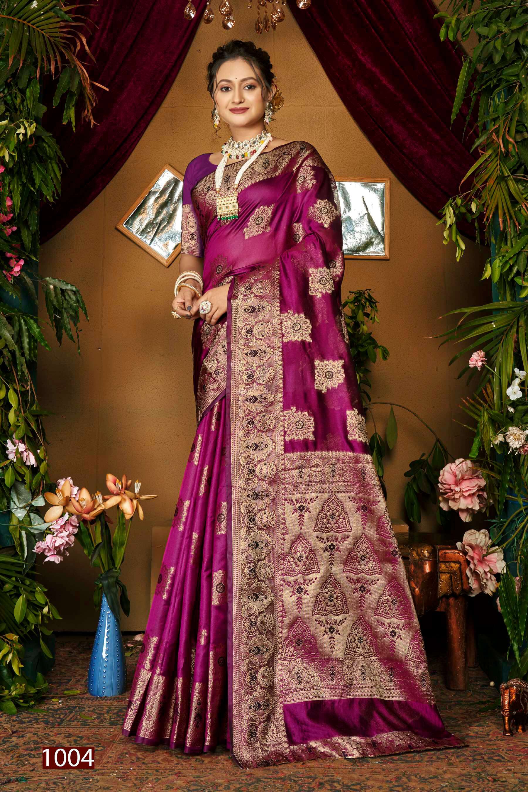 Saroj  Haar Shringar Vol - 1Organza silk birght matching Saree Wholesale catalog    