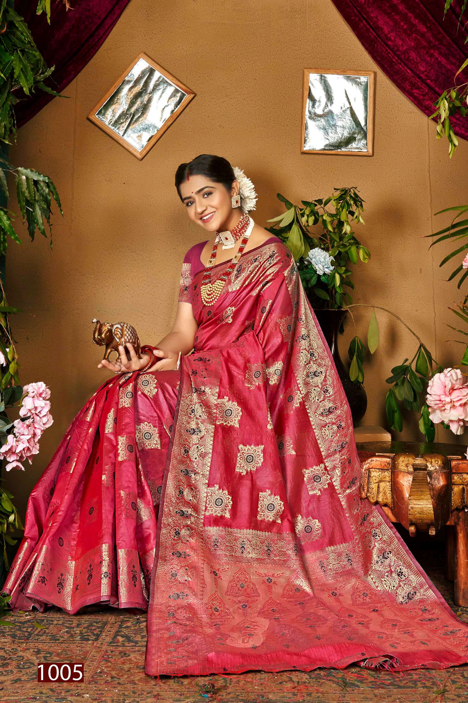 Saroj  Haar Shringar Vol - 1Organza silk birght matching Saree Wholesale catalog    
