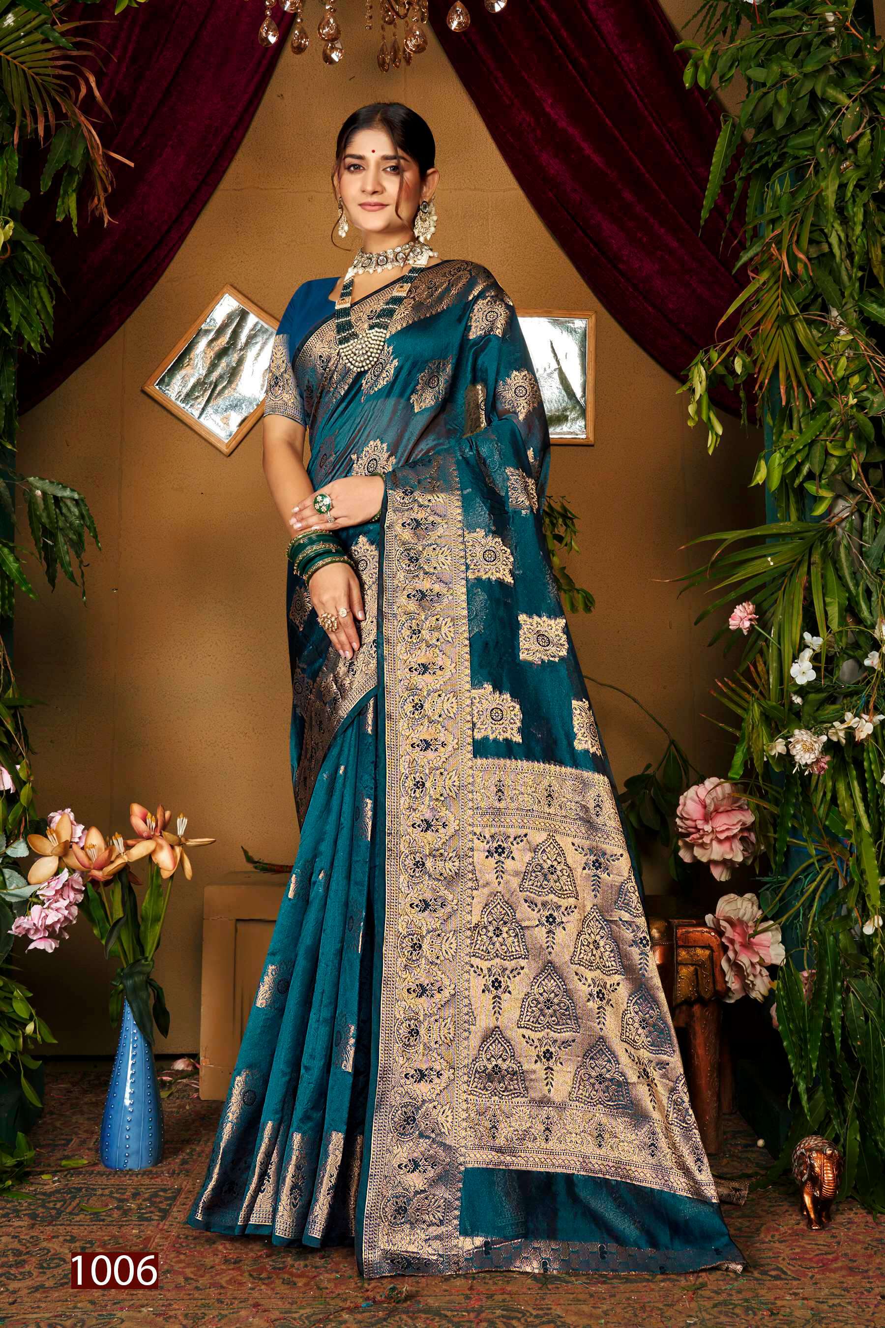 Saroj  Haar Shringar Vol - 1Organza silk birght matching Saree Wholesale catalog    
