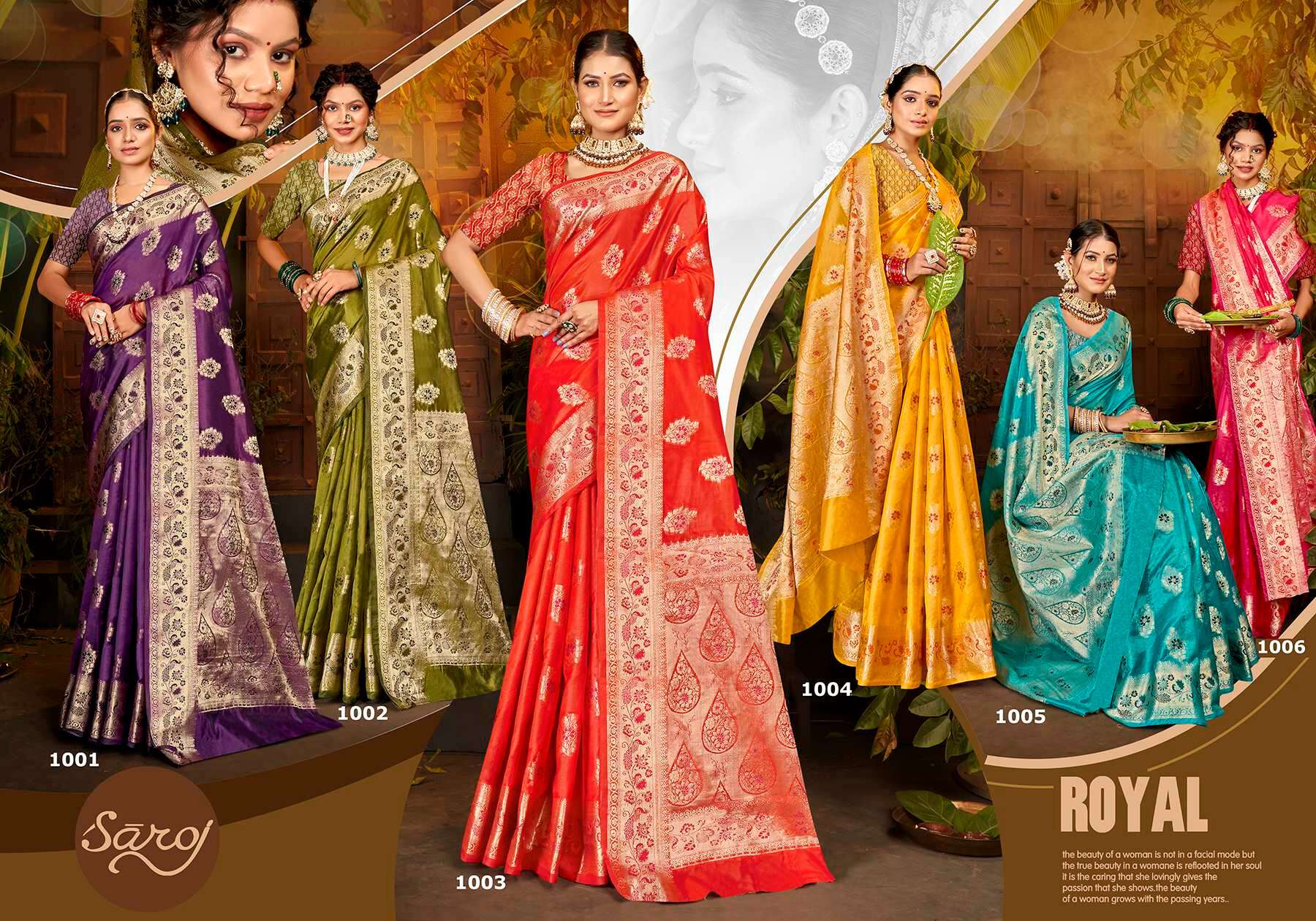 Saroj Haar Shringar vol.3 Premium cxc bright organza silk in bright matching Saree Wholesale catalog    
