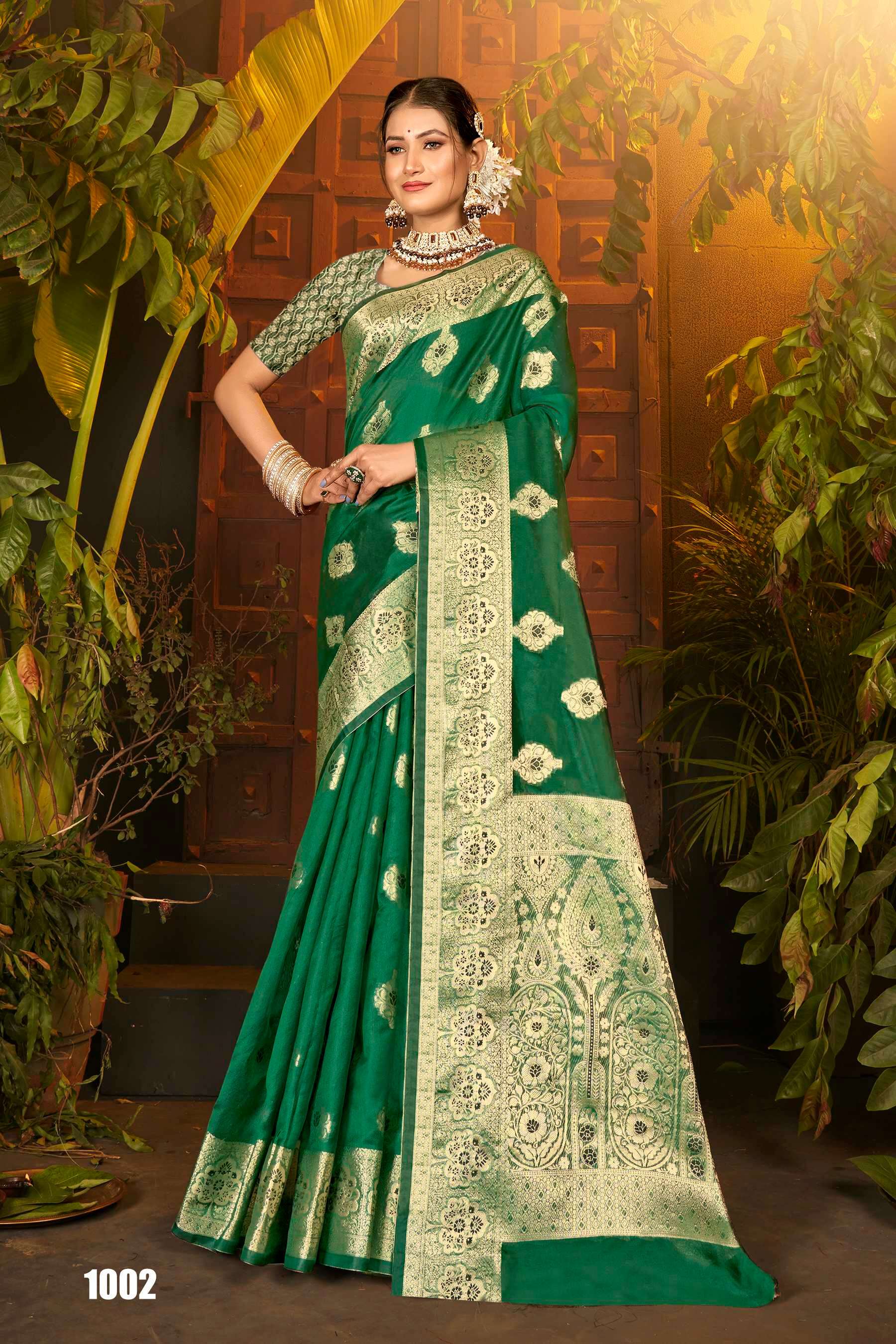 Saroj Haar Shringar vol.5 Premium cxc bright organza silk in bright matching Saree Wholesale catalog    