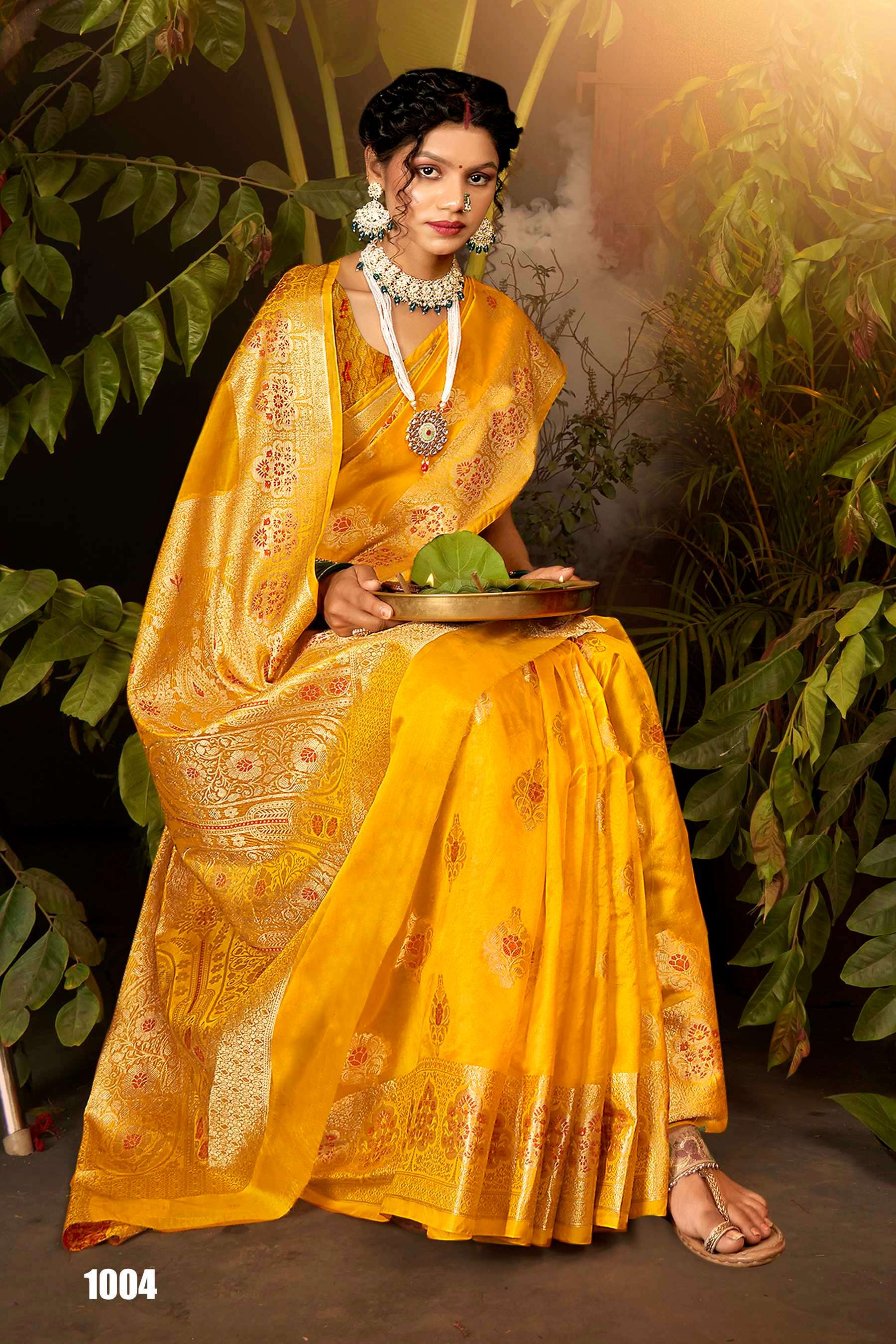 Saroj Haar Shringar vol.5 Premium cxc bright organza silk in bright matching Saree Wholesale catalog    