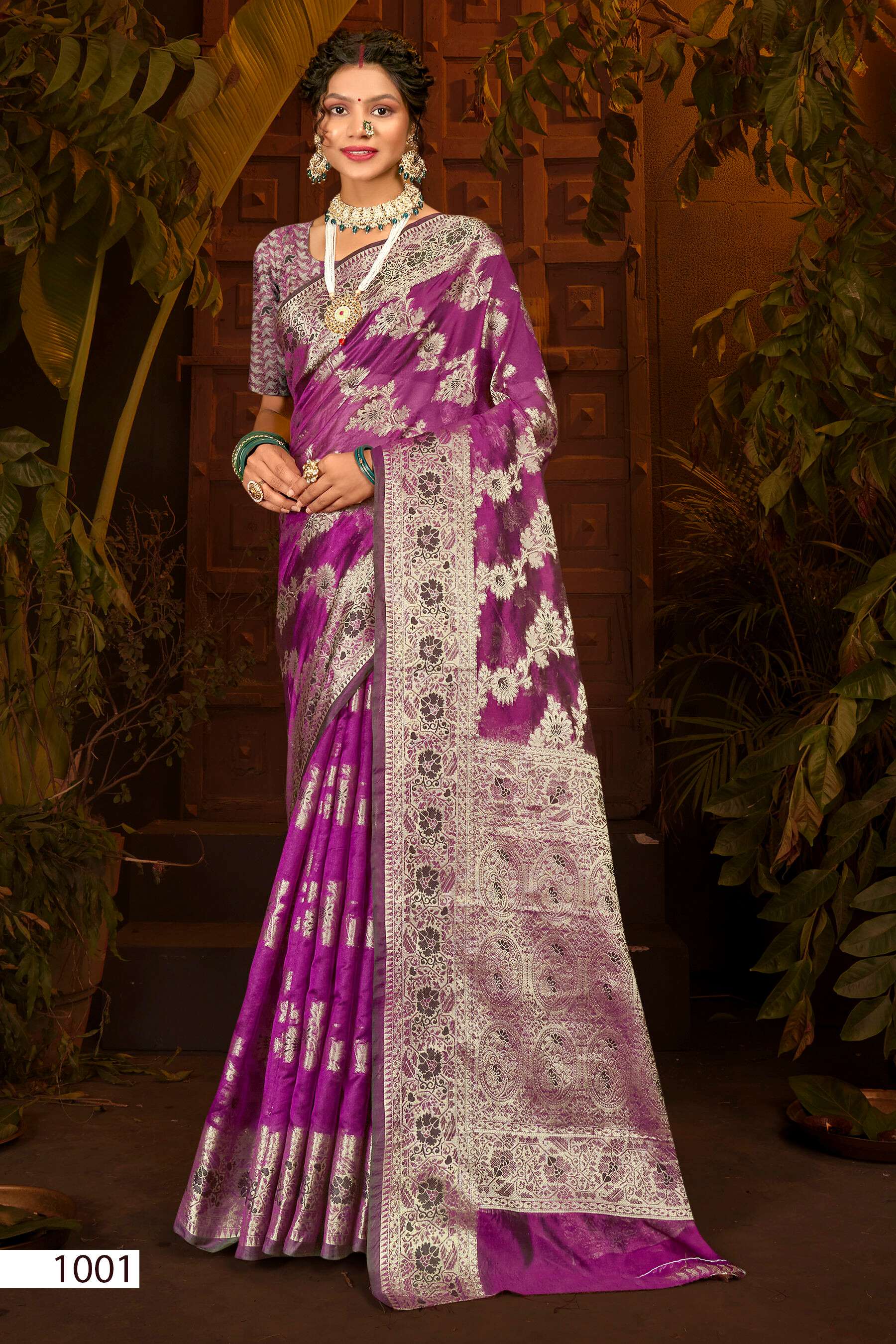 Saroj Haar Shringar vol.6 Premium cxc bright organza silk in bright matching  Saree Wholesale catalog    