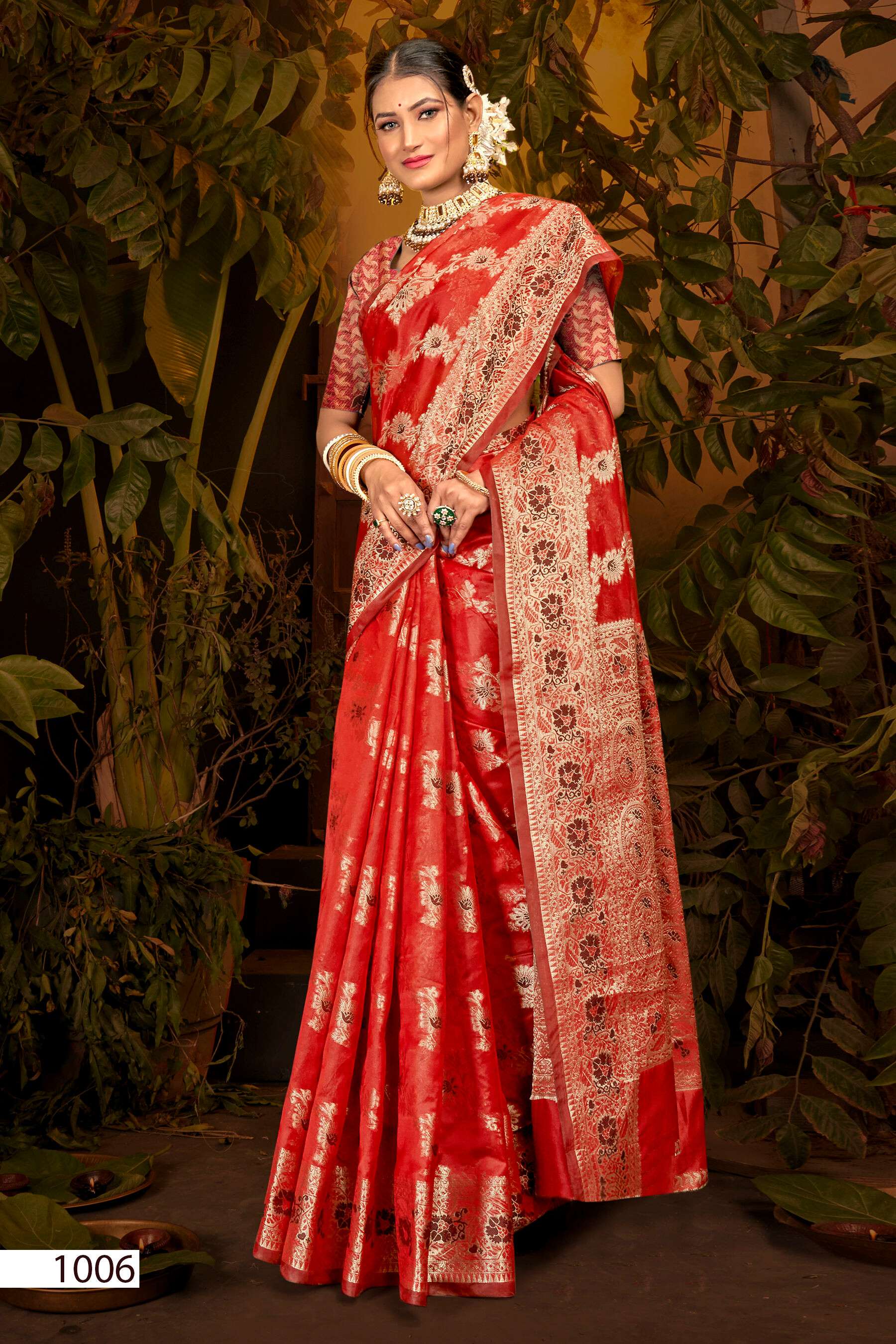 Saroj Haar Shringar vol.6 Premium cxc bright organza silk in bright matching  Saree Wholesale catalog    
