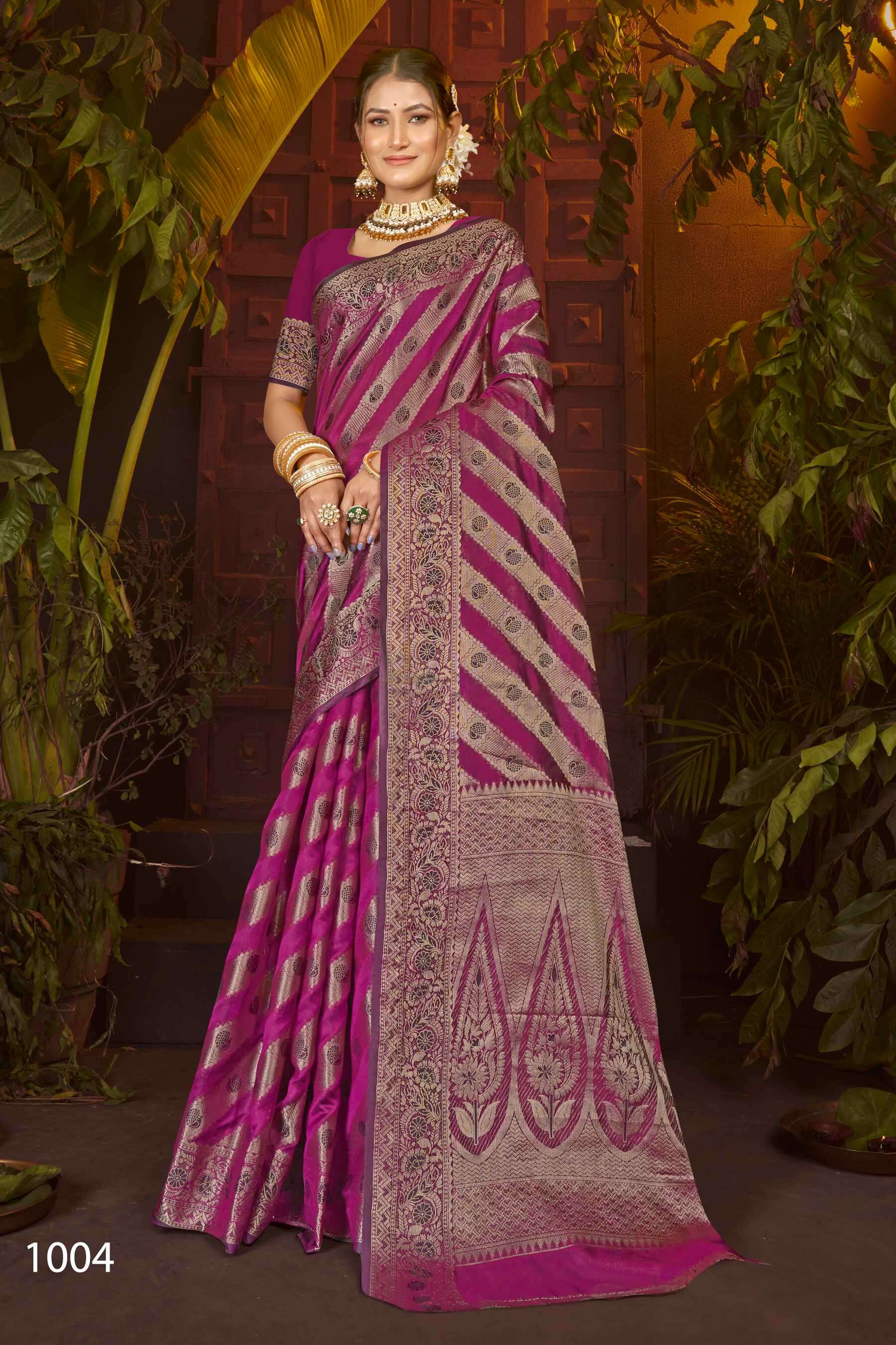 Saroj Haar Shringar vol.7 Premium cxc bright organza silk in bright matching Saree Wholesale catalog    