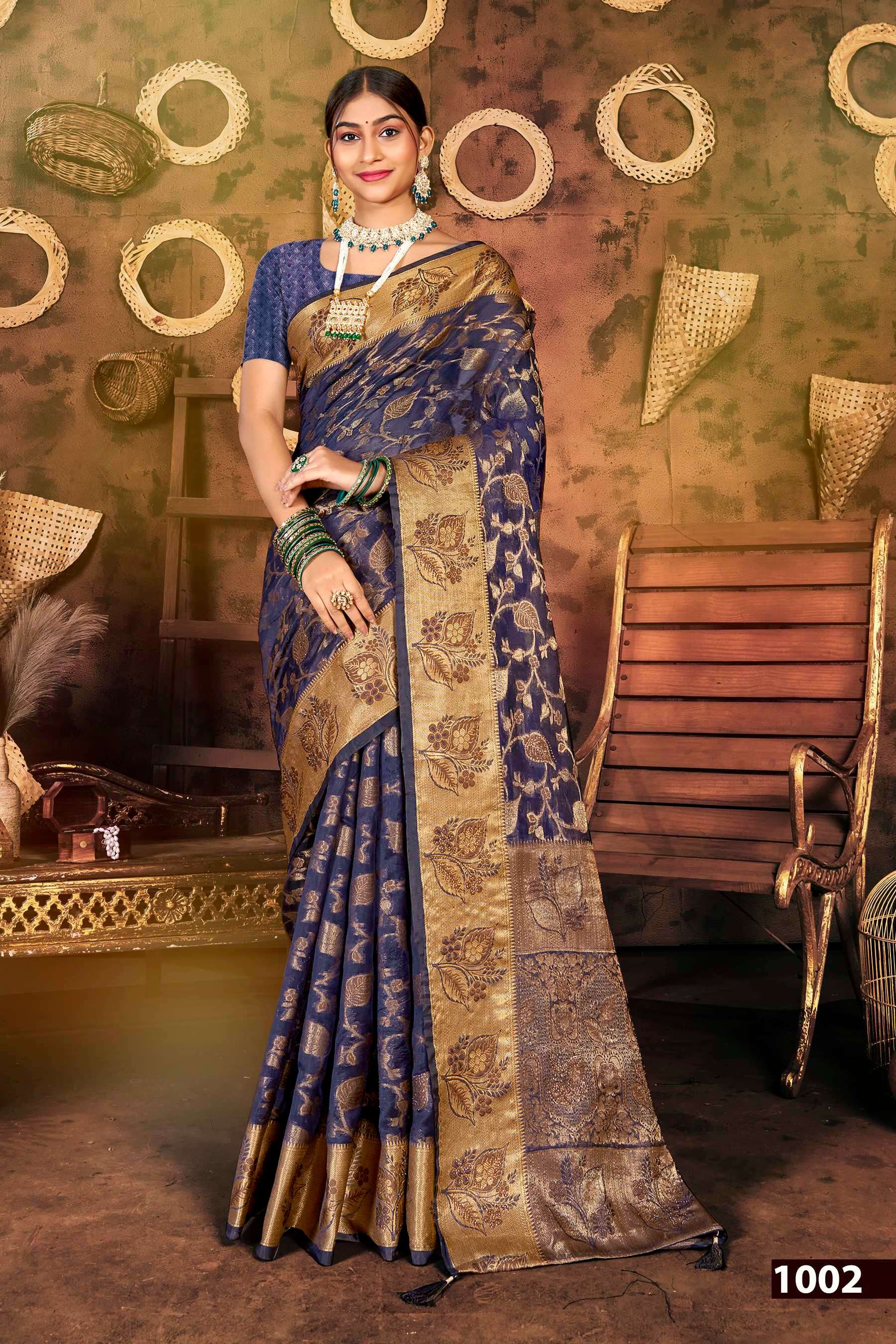 Saroj Hawa Mahal vol.2 Soft organza swarovski work Wholesale catalog    