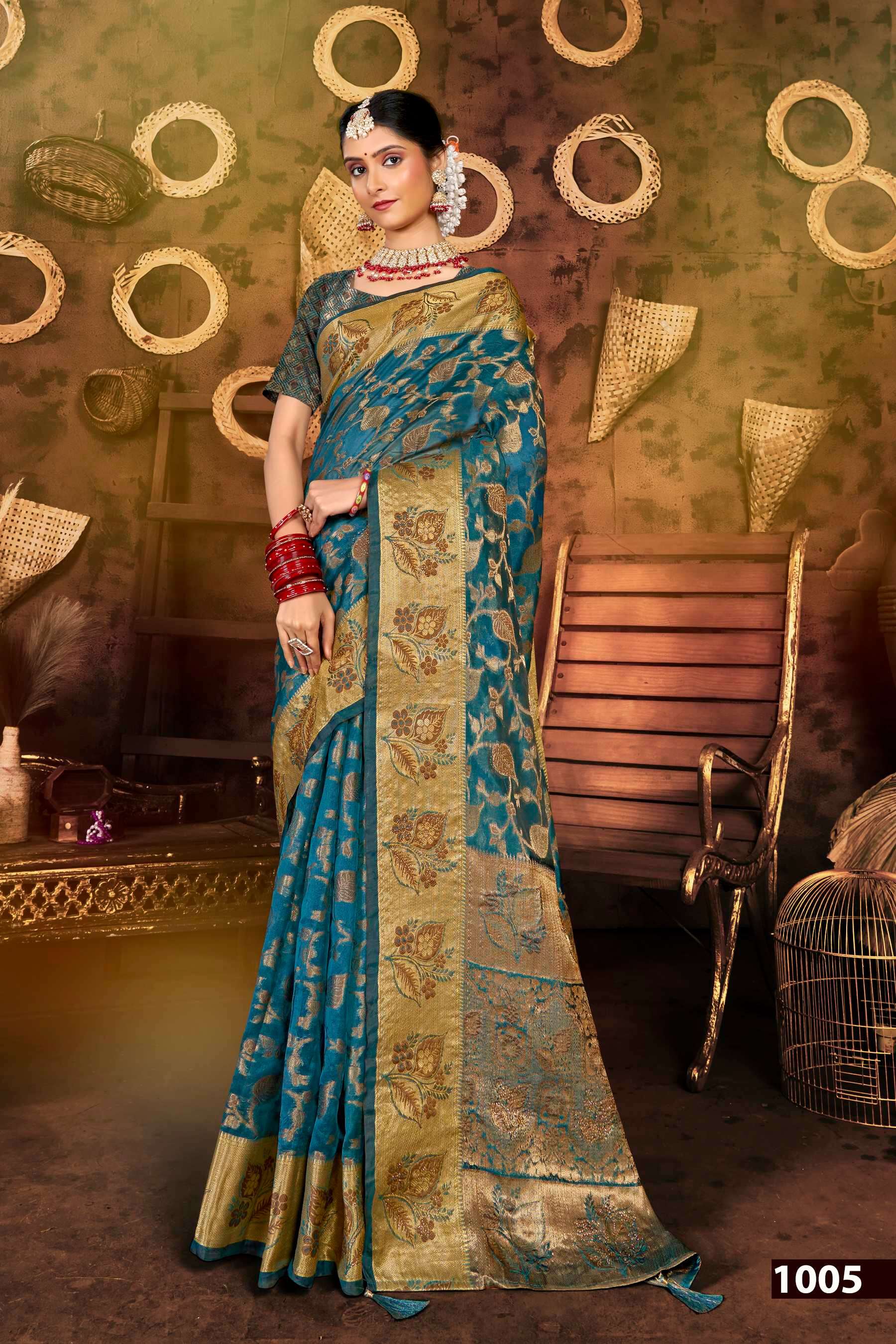 Saroj Hawa Mahal vol.2 Soft organza swarovski work Wholesale catalog    