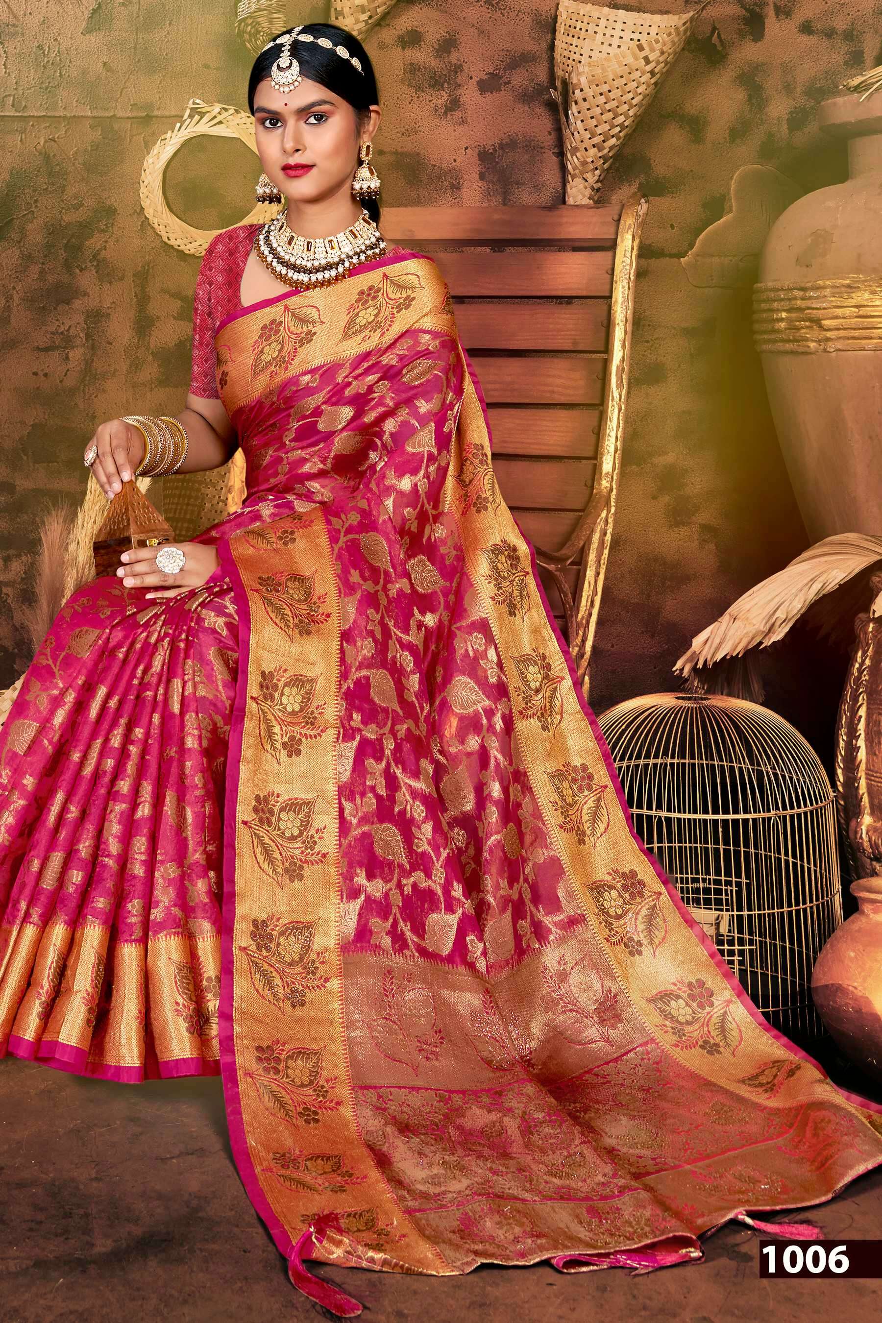 Saroj Hawa Mahal vol.2 Soft organza swarovski work Wholesale catalog    