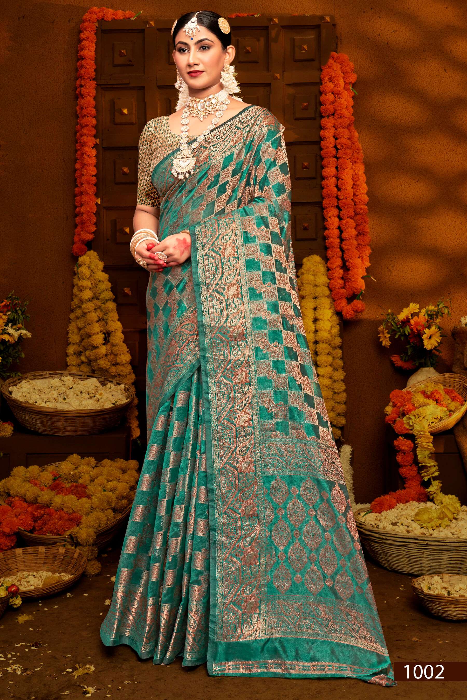 Saroj Jhalak Vol - 1 Soft organza saree with pure jari saree Wholesale catalog    