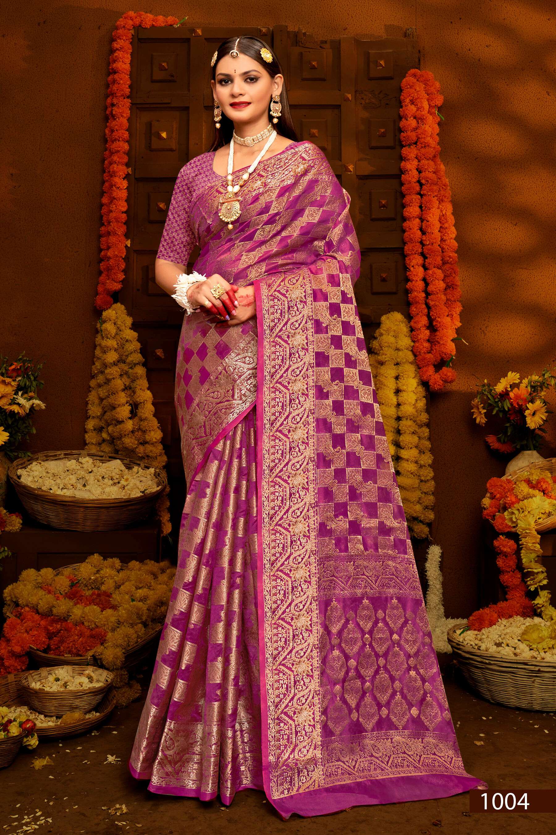 Saroj Jhalak Vol - 1 Soft organza saree with pure jari saree Wholesale catalog    
