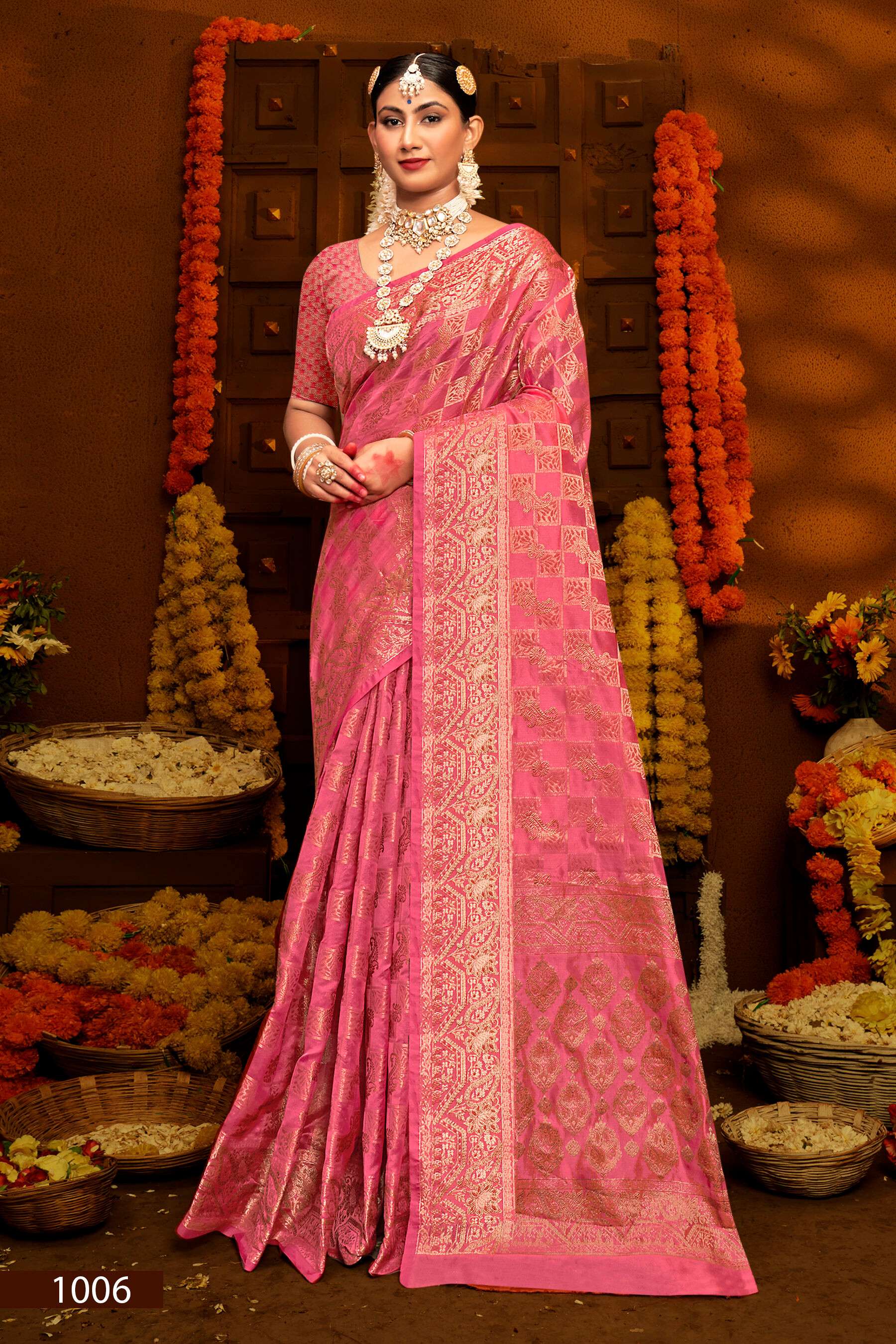Saroj Jhalak Vol - 1 Soft organza saree with pure jari saree Wholesale catalog    